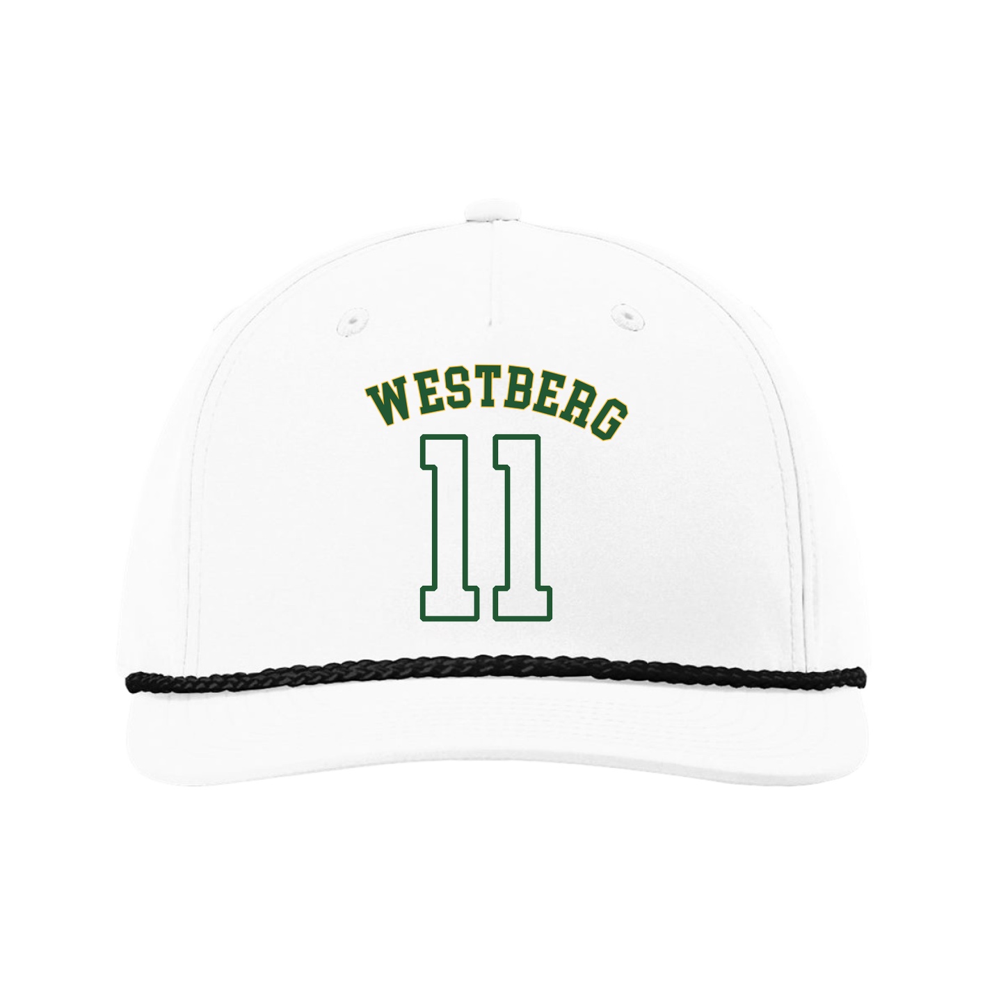 Five-Panel Classic Rope Cap — Shirsey Arch in White
