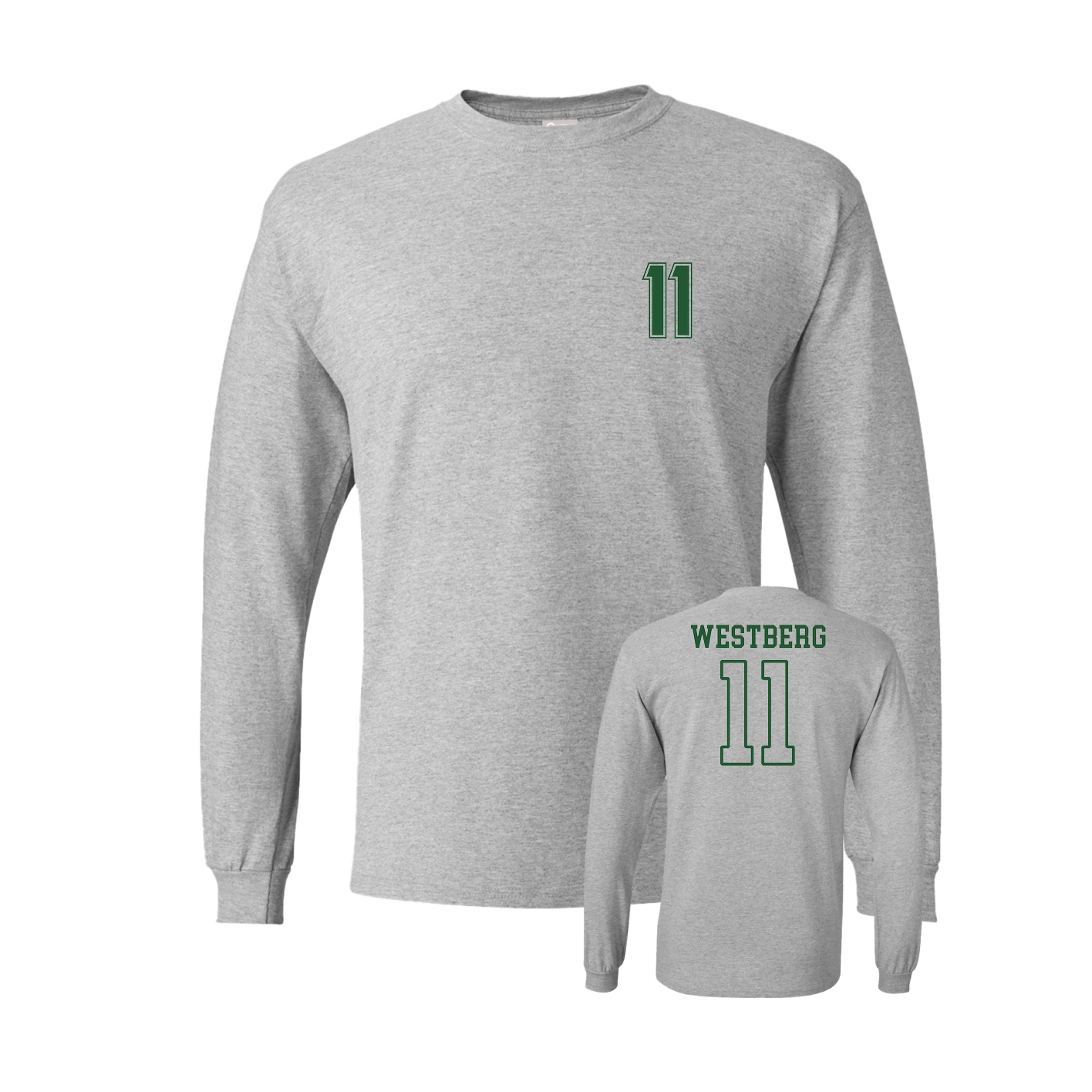 Long Sleeve Tee — Chest Back in Grey