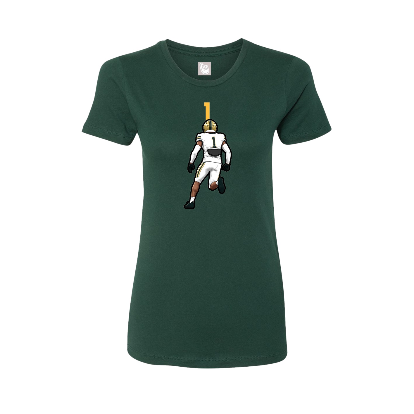 Fitted Women's Tee — Number Top in Green