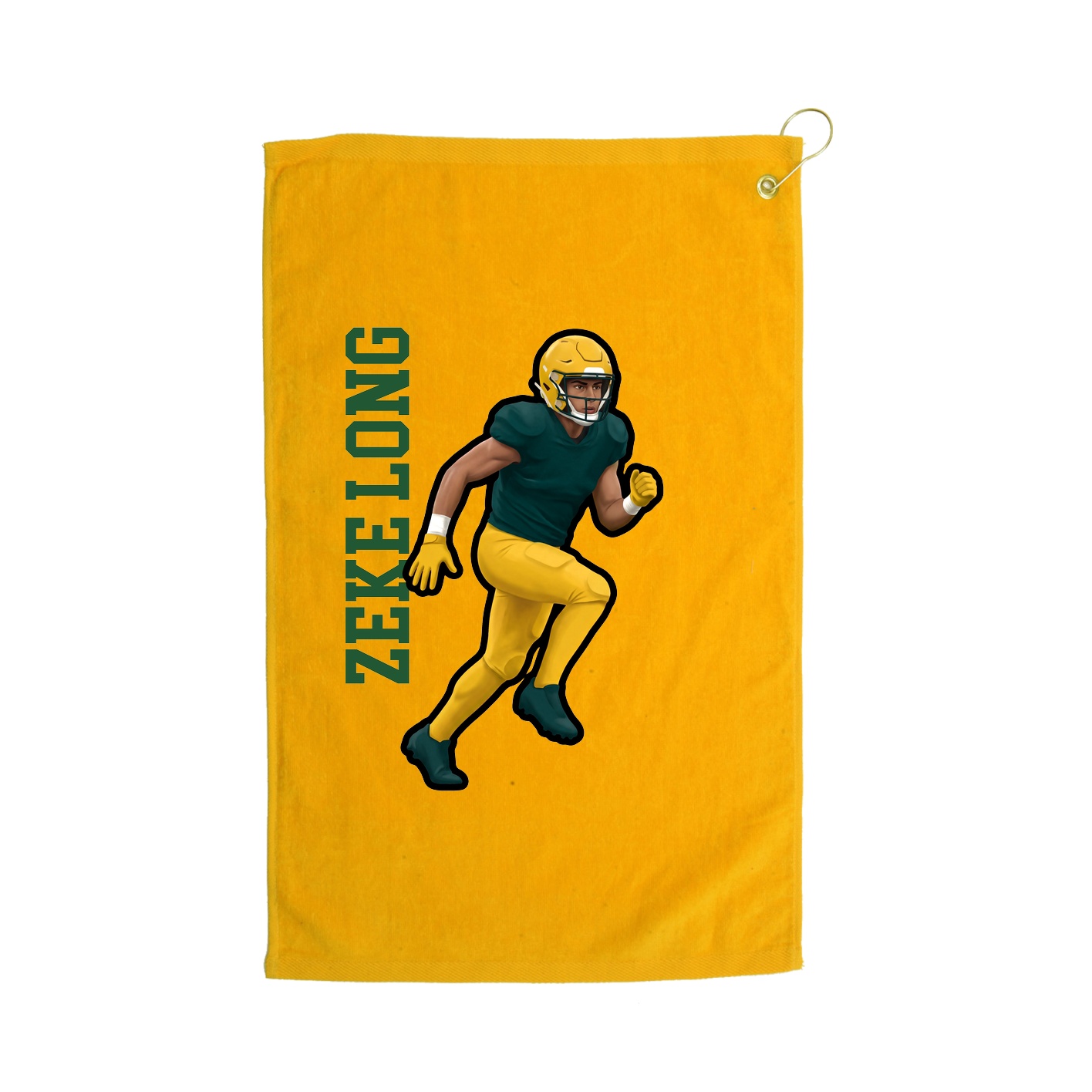 Golf Towel — Name Vertical in Gold