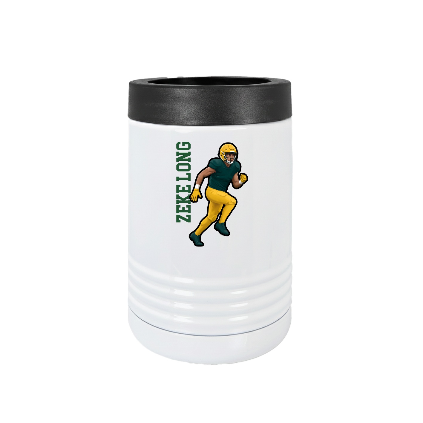 Beverage Holder — Name Vertical in White