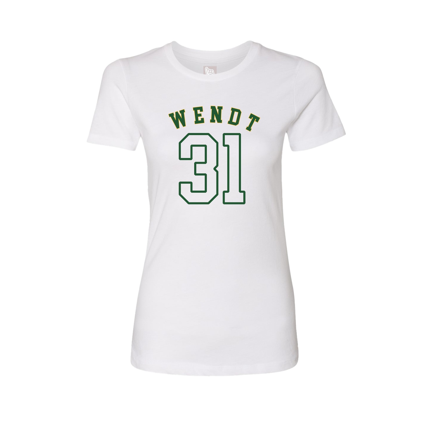 Fitted Women's Tee — Shirsey Arch in White