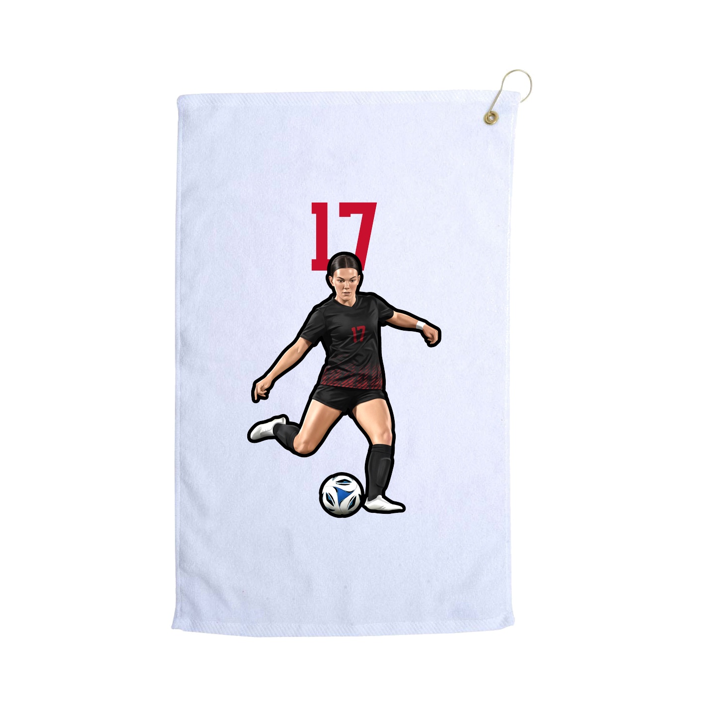 Golf Towel — Number Top in White