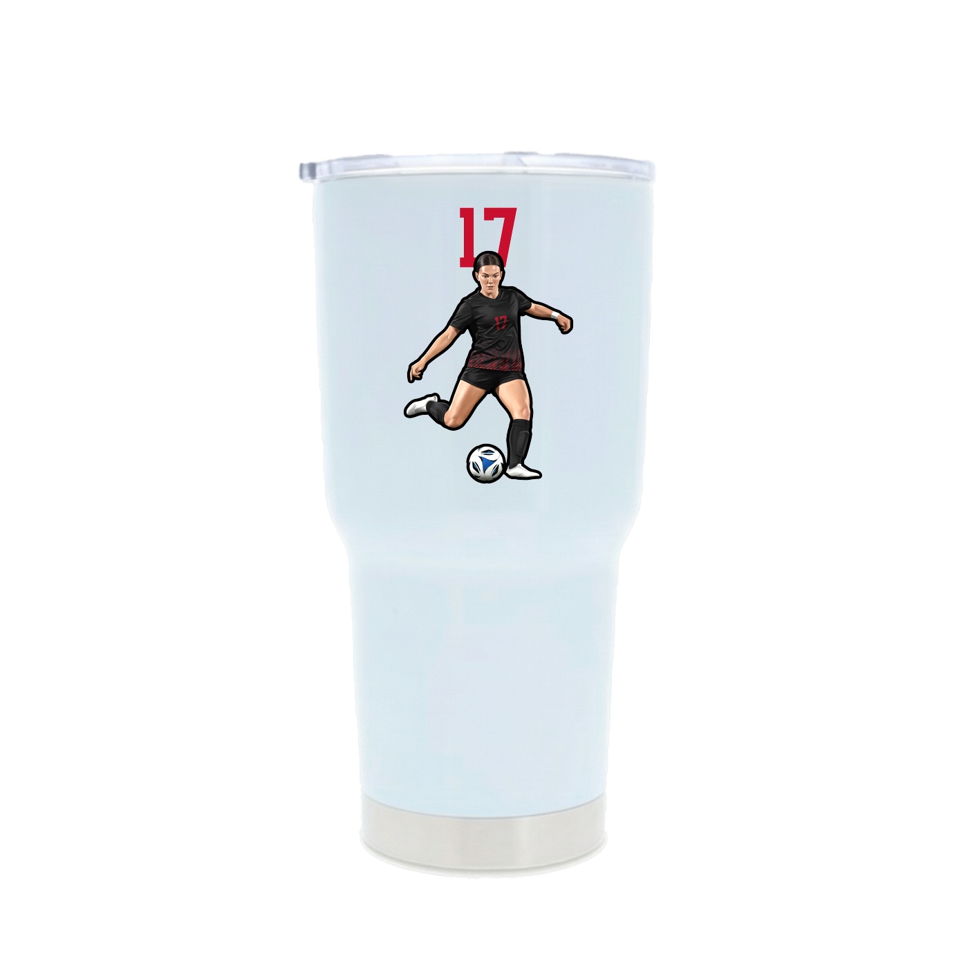 30oz Stainless Steel Tumbler — Number Top in White