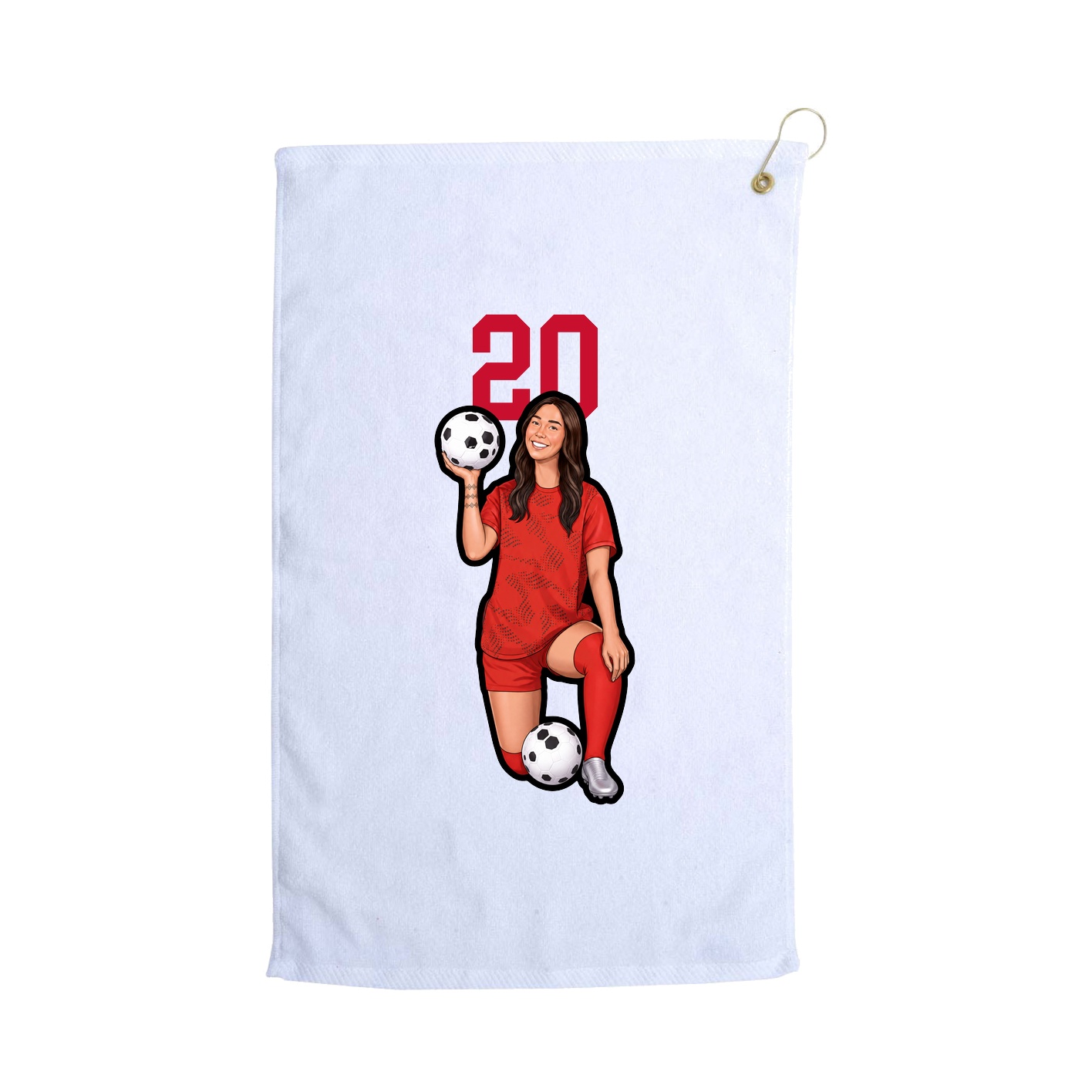 Golf Towel — Number Top in White