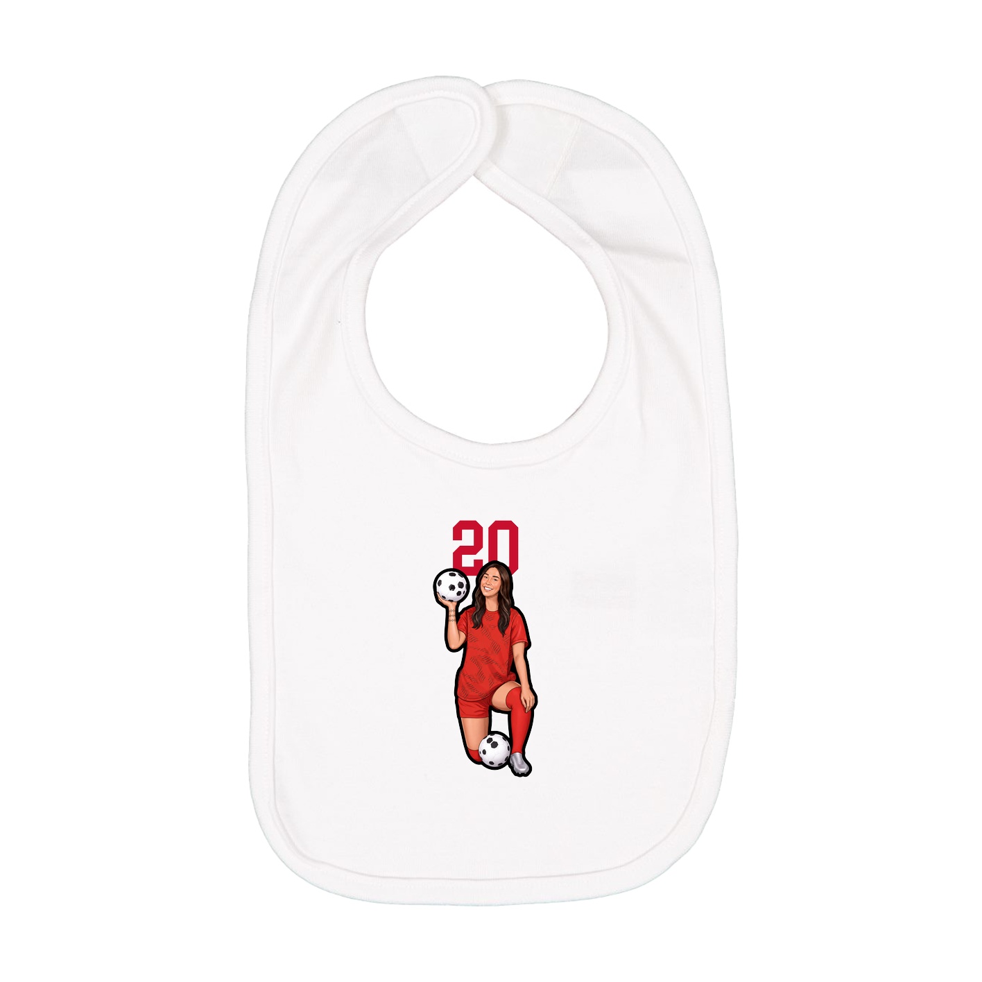 Infant Bib — Number Top in White