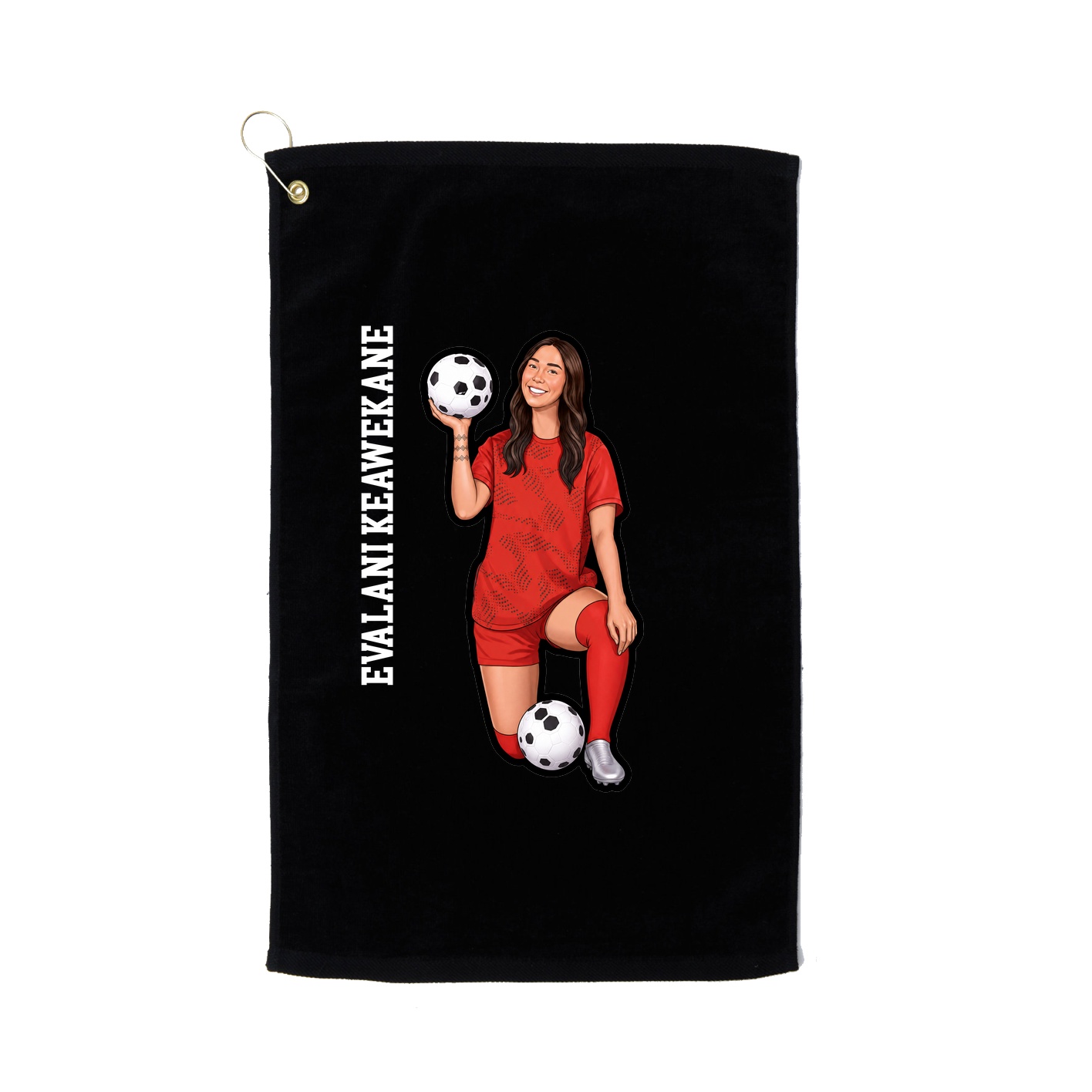Golf Towel — Name Vertical in Black