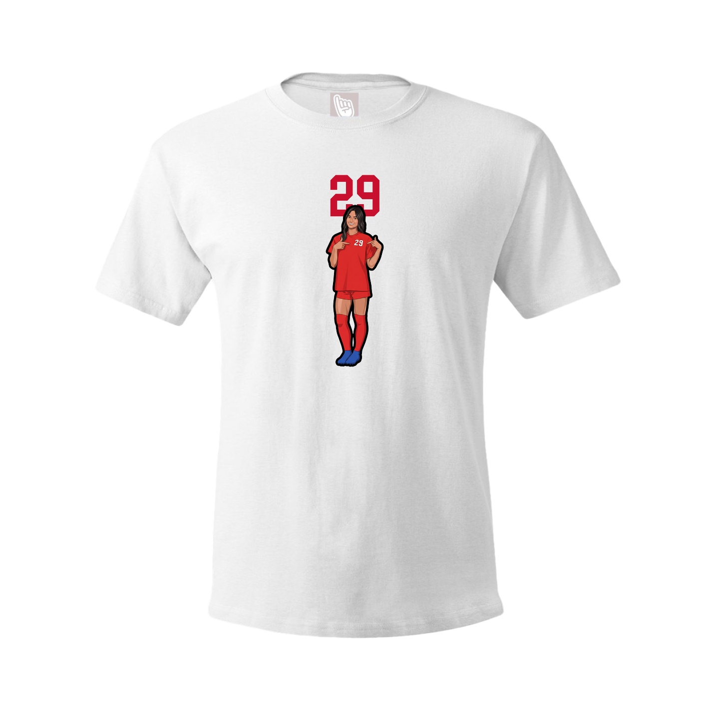 Youth Tee — Number Top in White