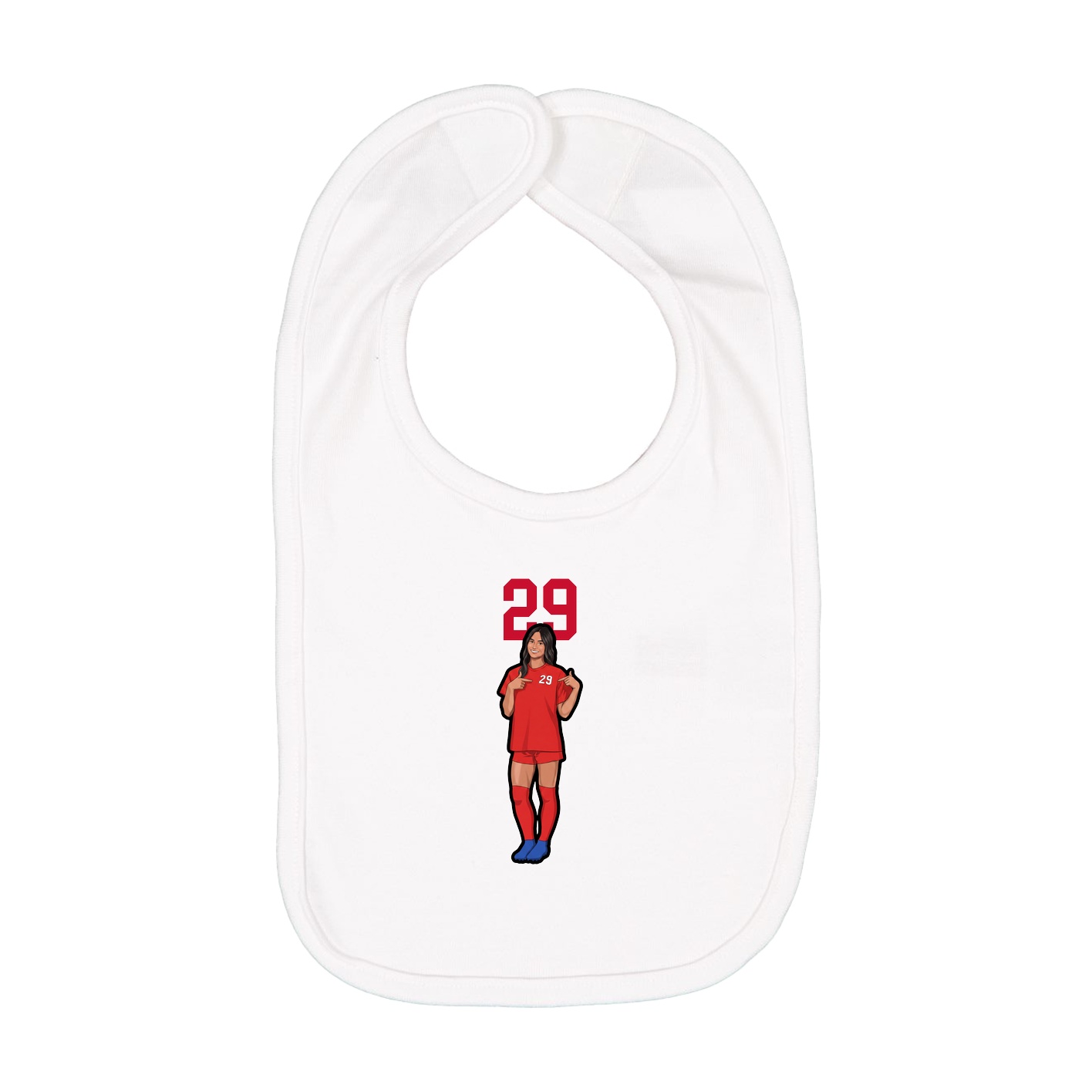 Infant Bib — Number Top in White