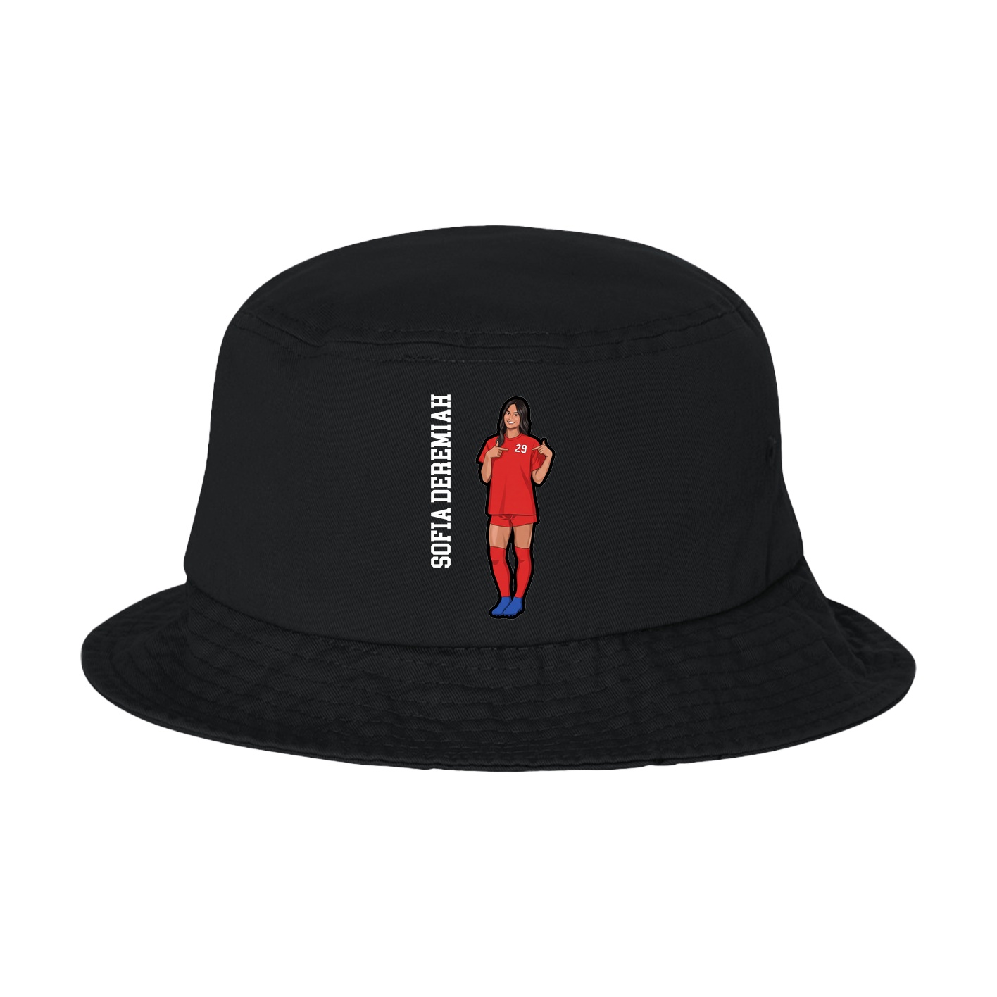 Bucket Cap — Name Vertical in Black
