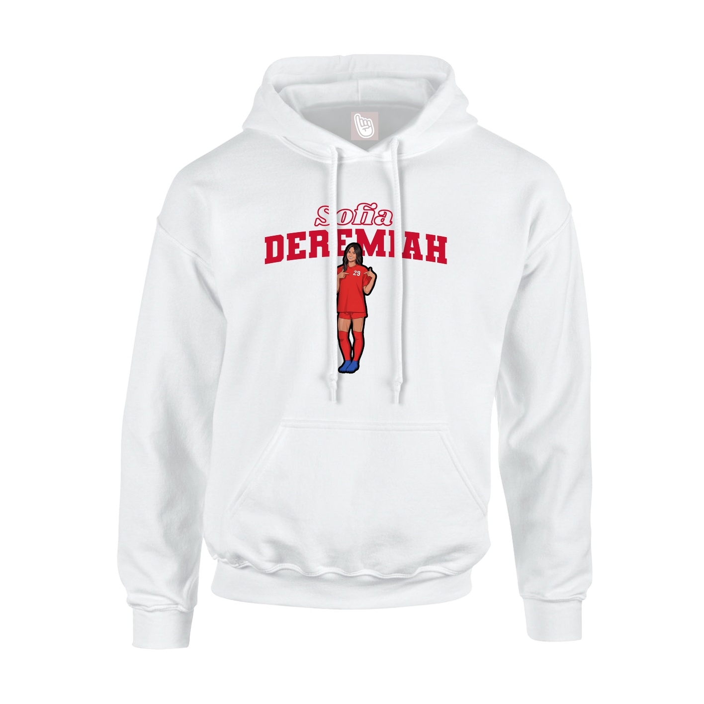Hoodie — Name Arch in White