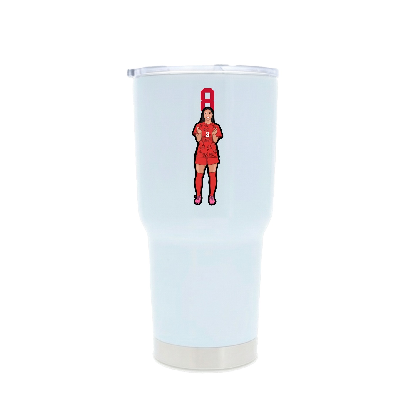 30oz Stainless Steel Tumbler — Number Top in White