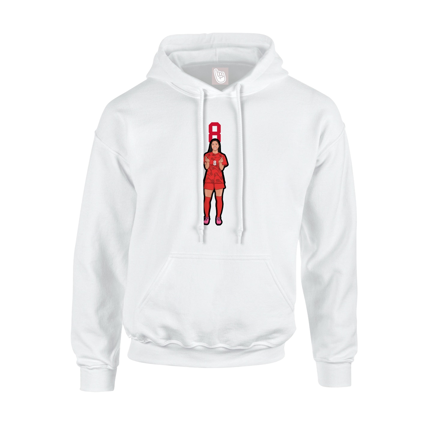 Youth Hoodie — Number Top in White