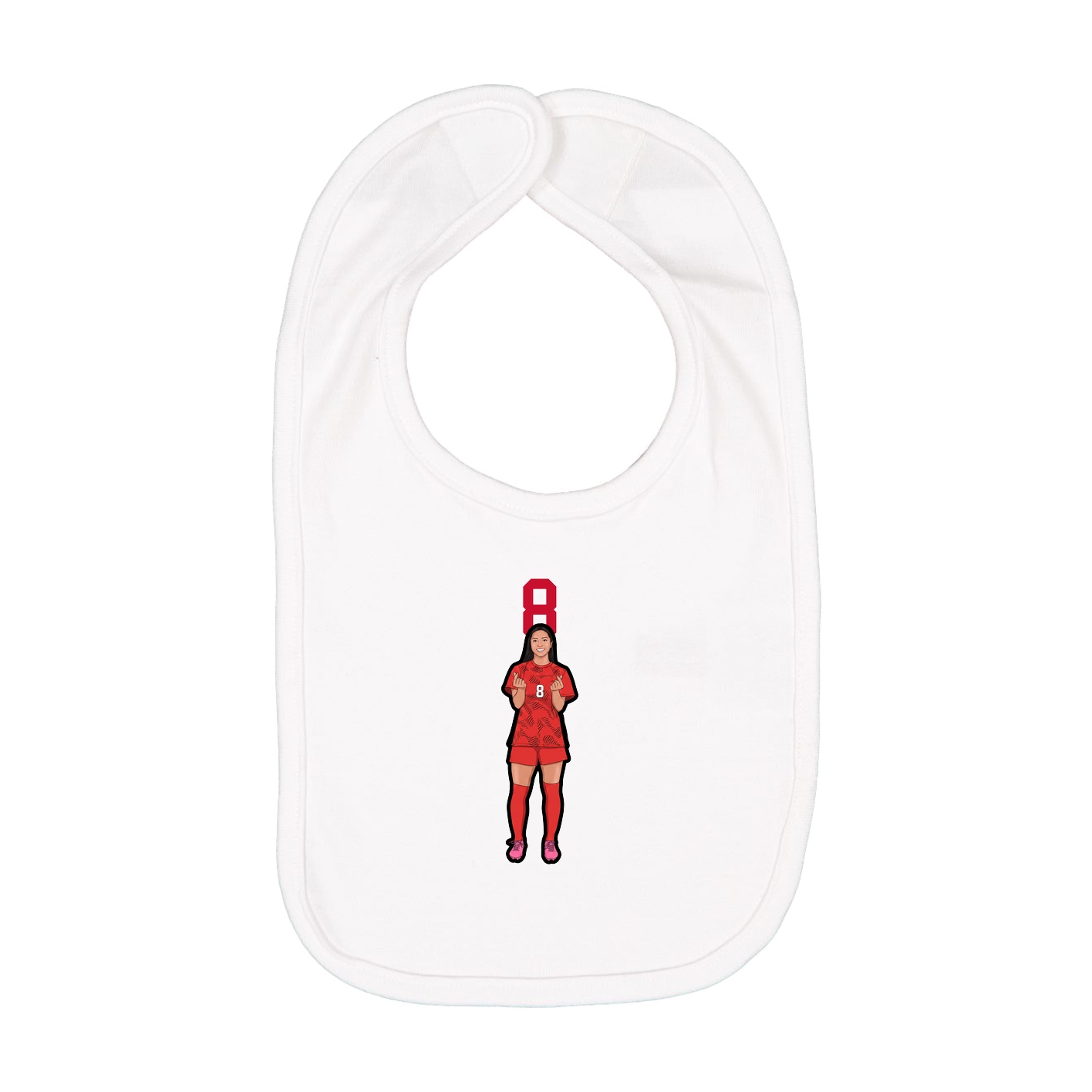 Infant Bib — Number Top in White