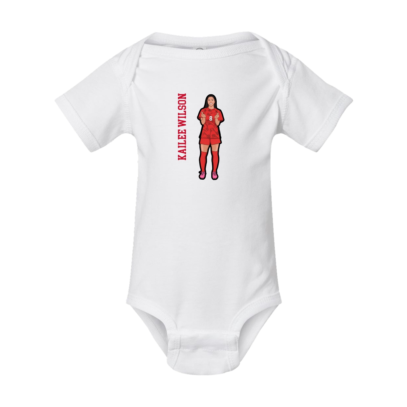 Baby Onesie — Name Vertical in White