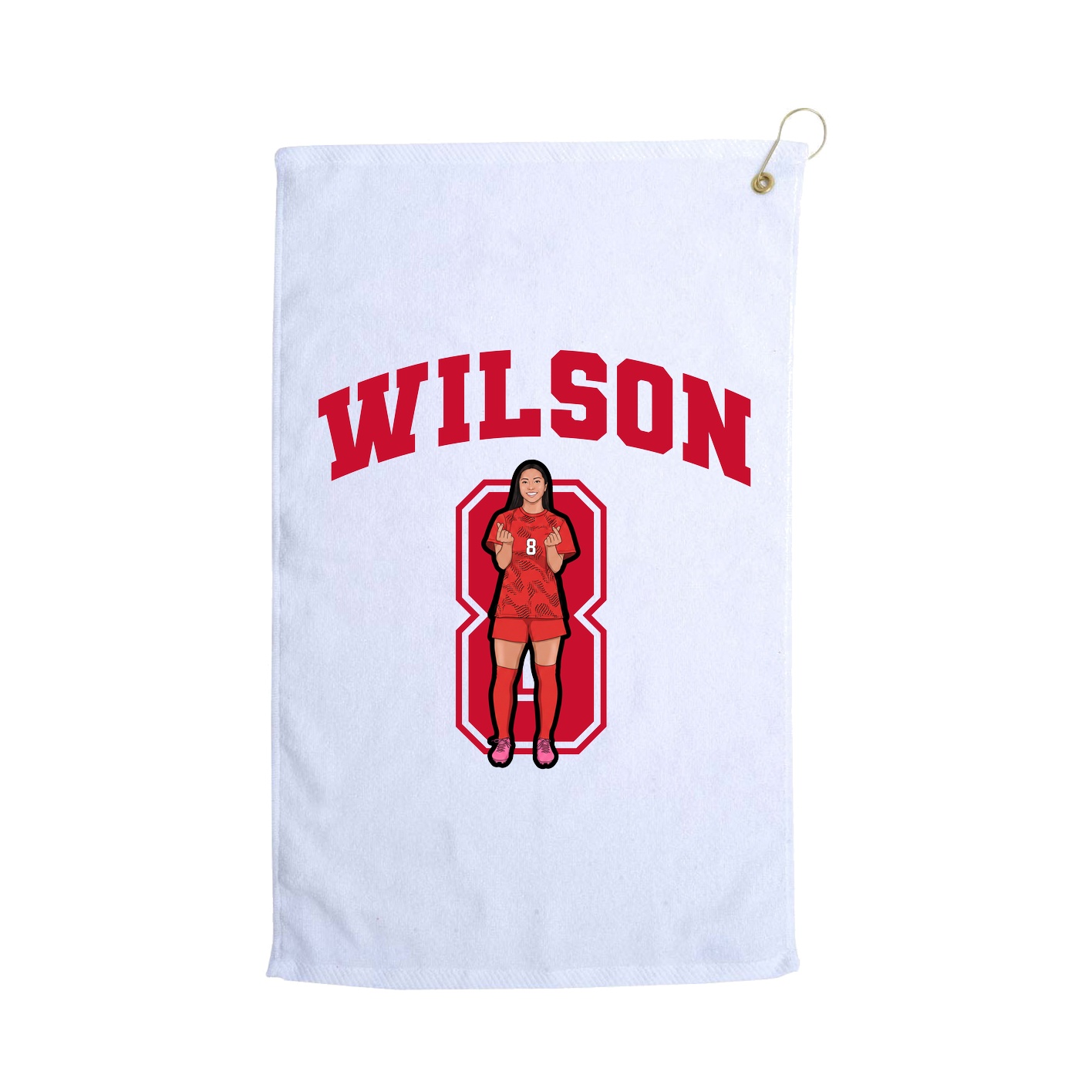 Golf Towel — Number in White