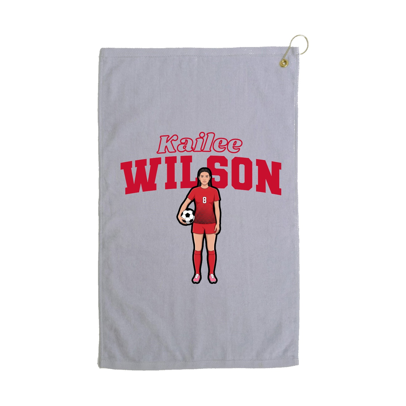 Golf Towel — Name Arch in Grey