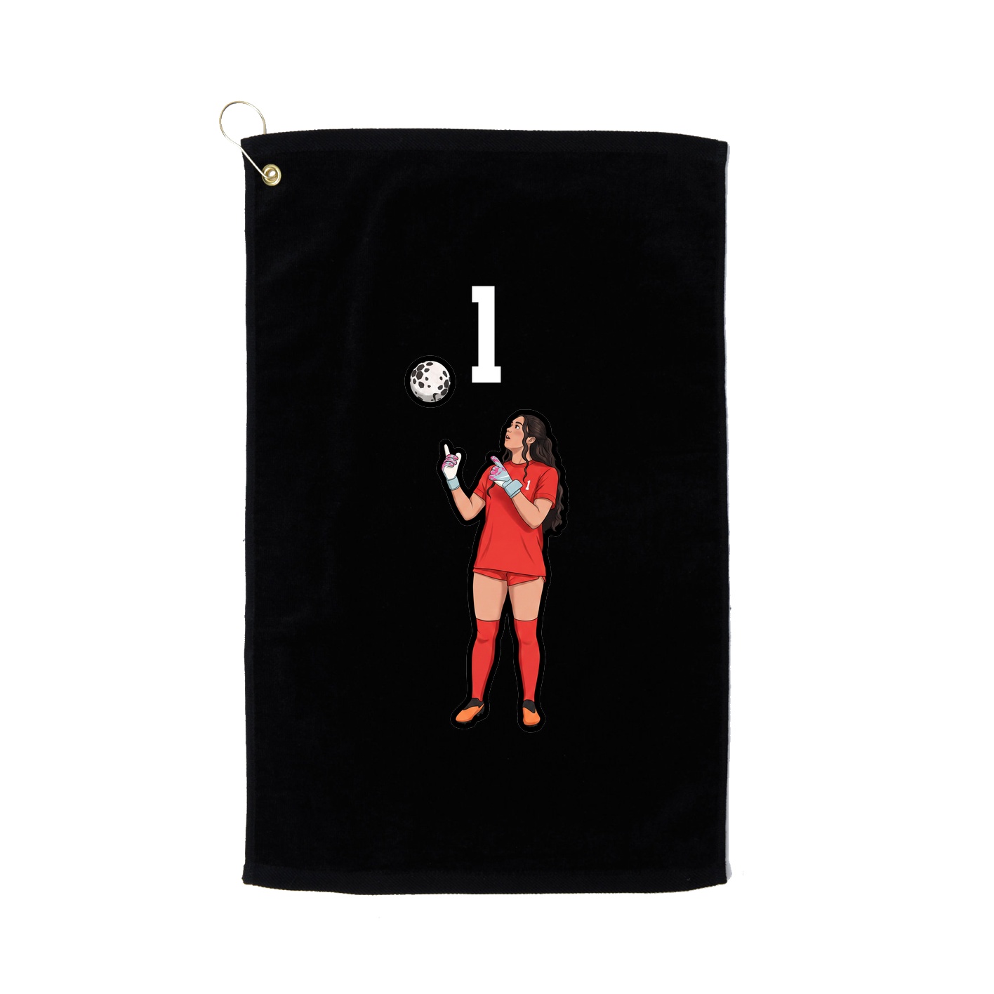 Golf Towel — Number Top in Black
