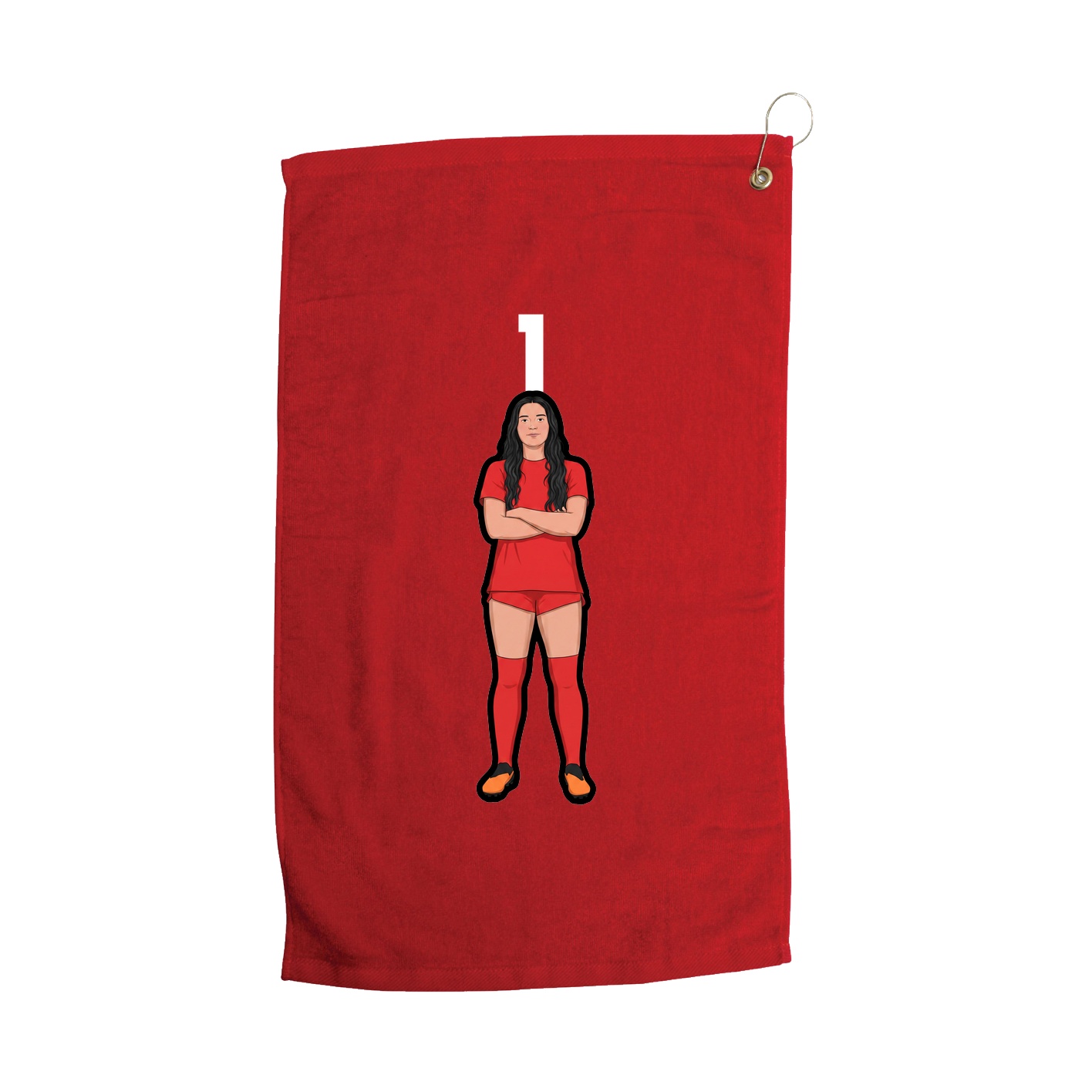 Golf Towel — Number Top in Red