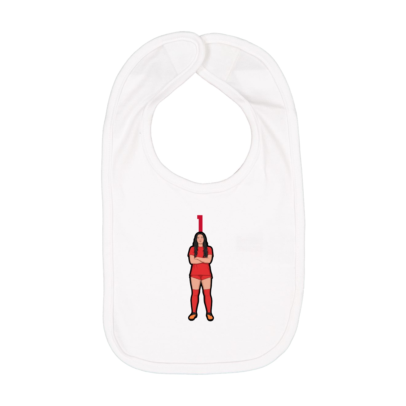 Infant Bib — Number Top in White