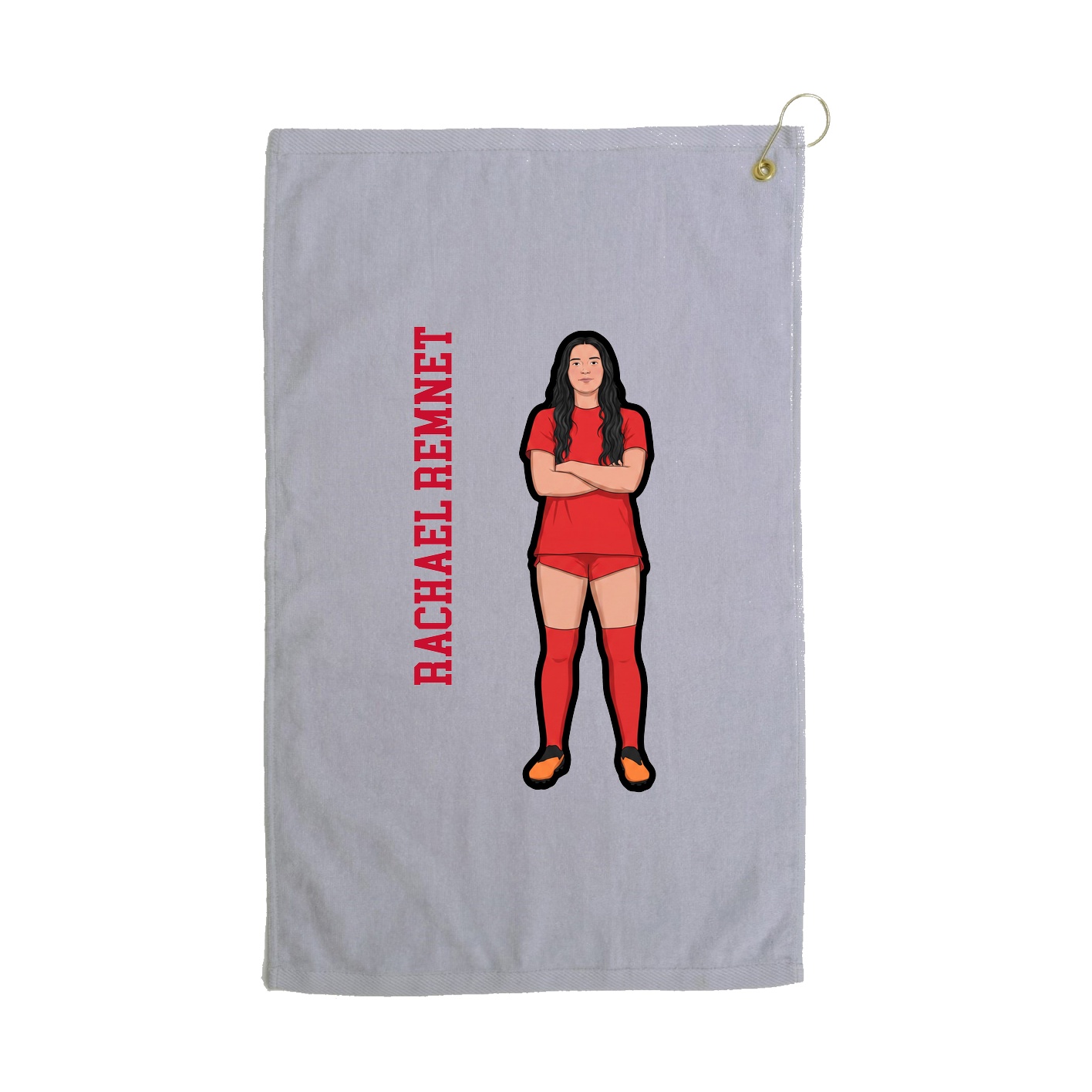 Golf Towel — Name Vertical in Grey