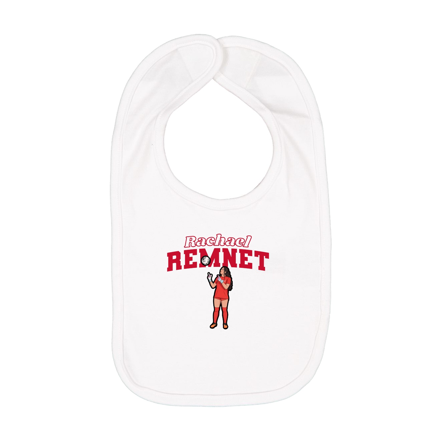 Infant Bib — Name Arch in White