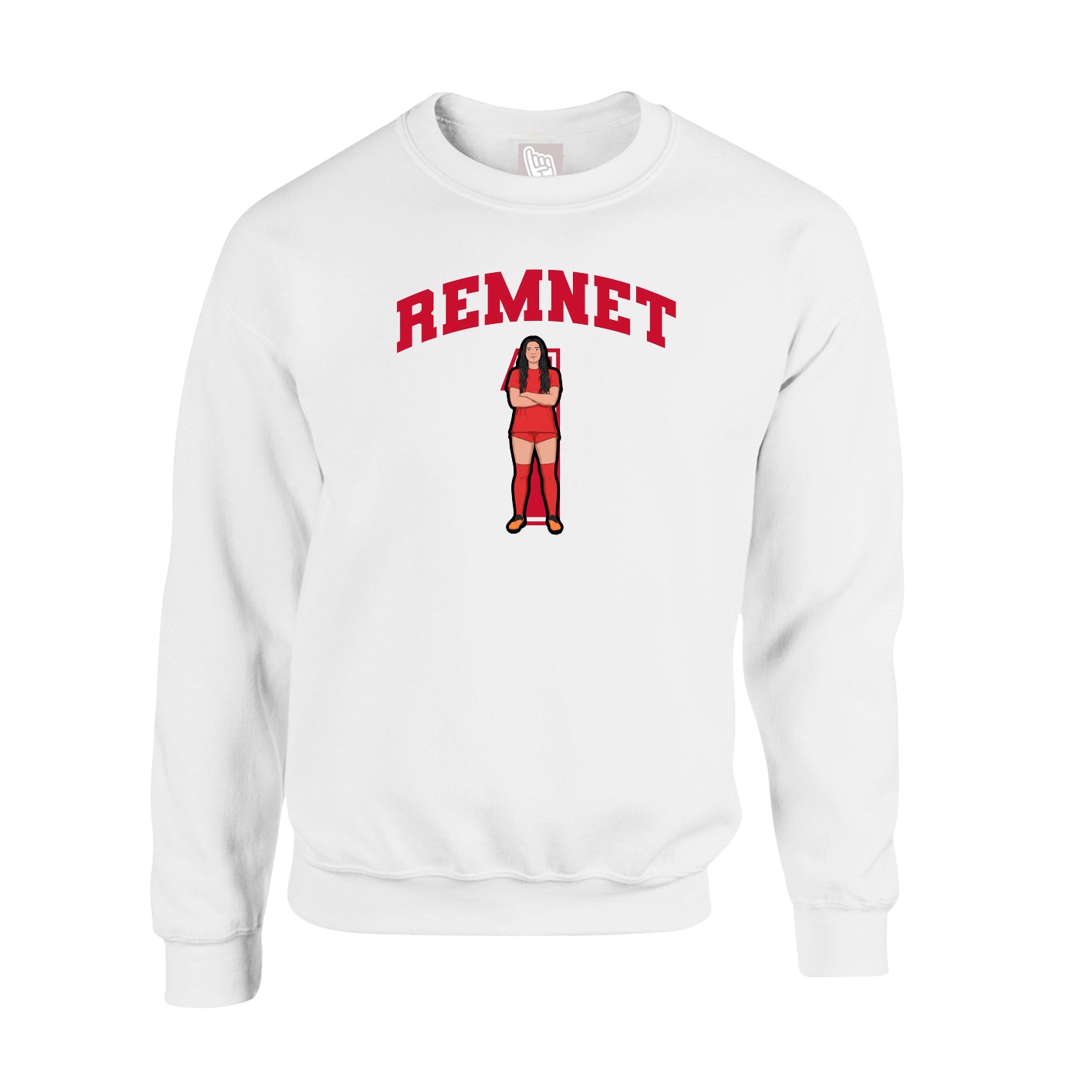 Fleece Crew — Number in White