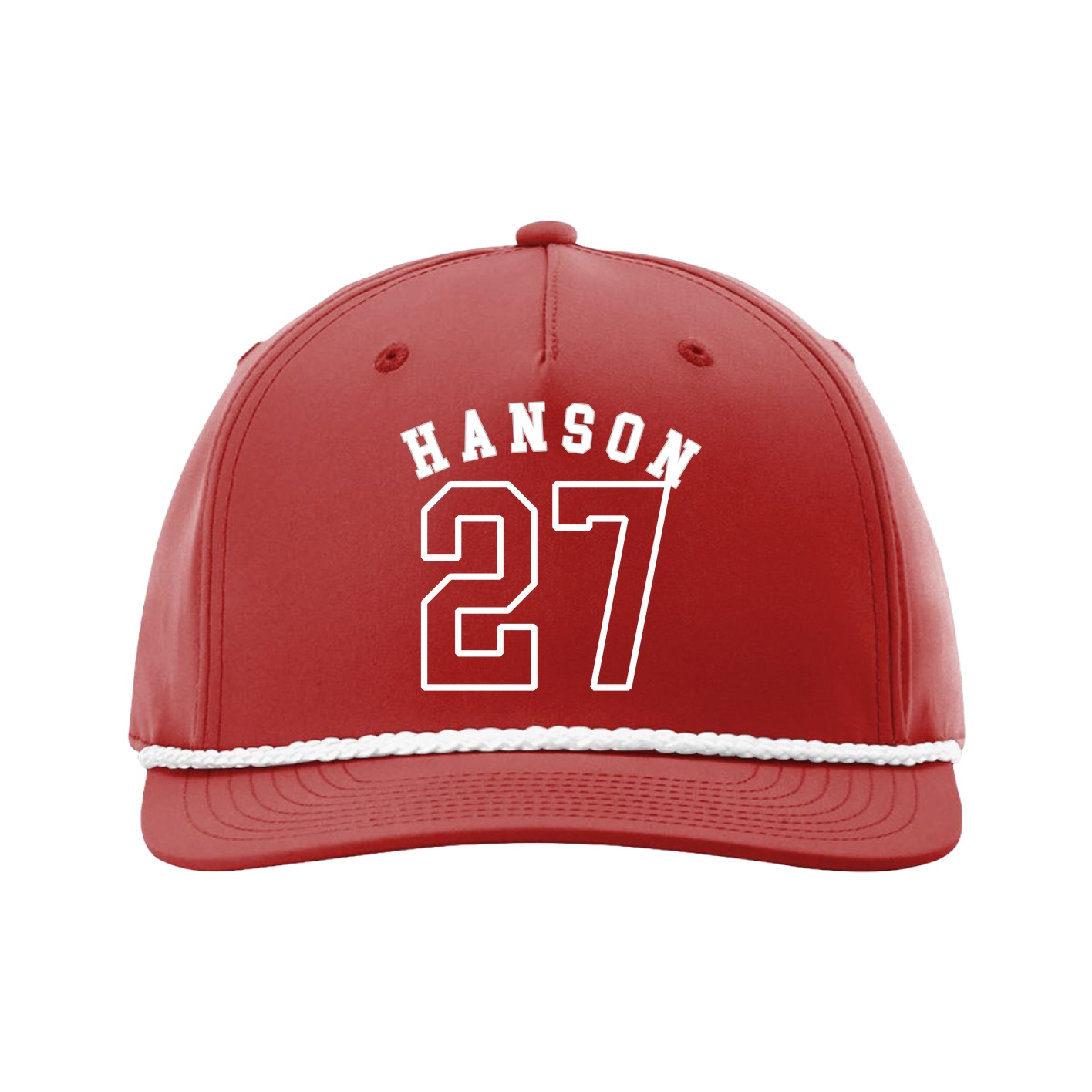 Five-Panel Classic Rope Cap — Shirsey Arch in Red