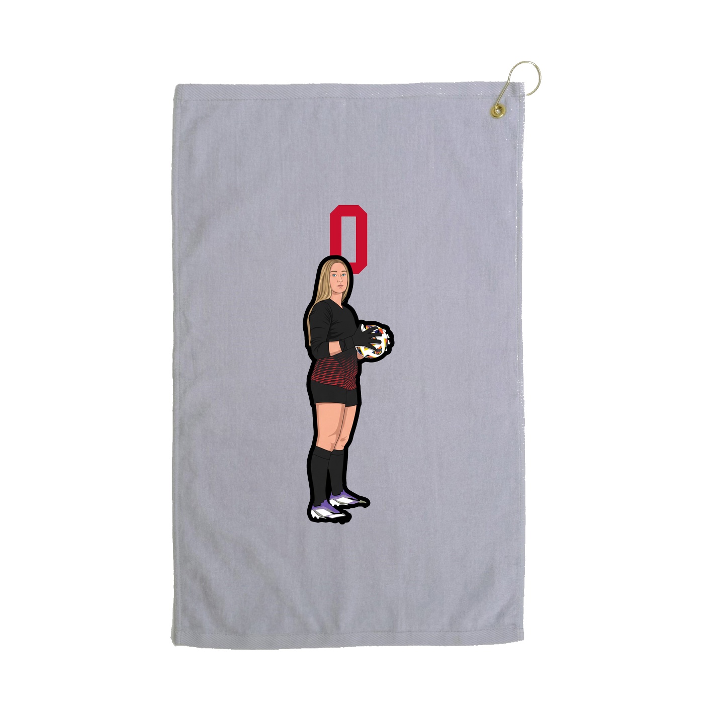Golf Towel — Number Top in Grey