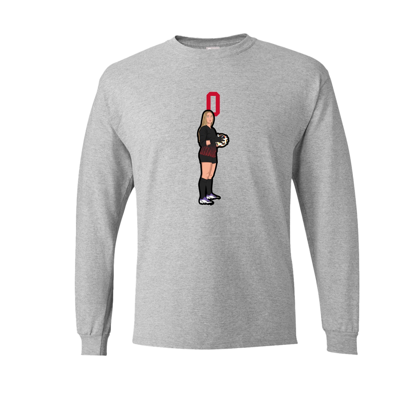 Long Sleeve Tee — Number Top in Grey