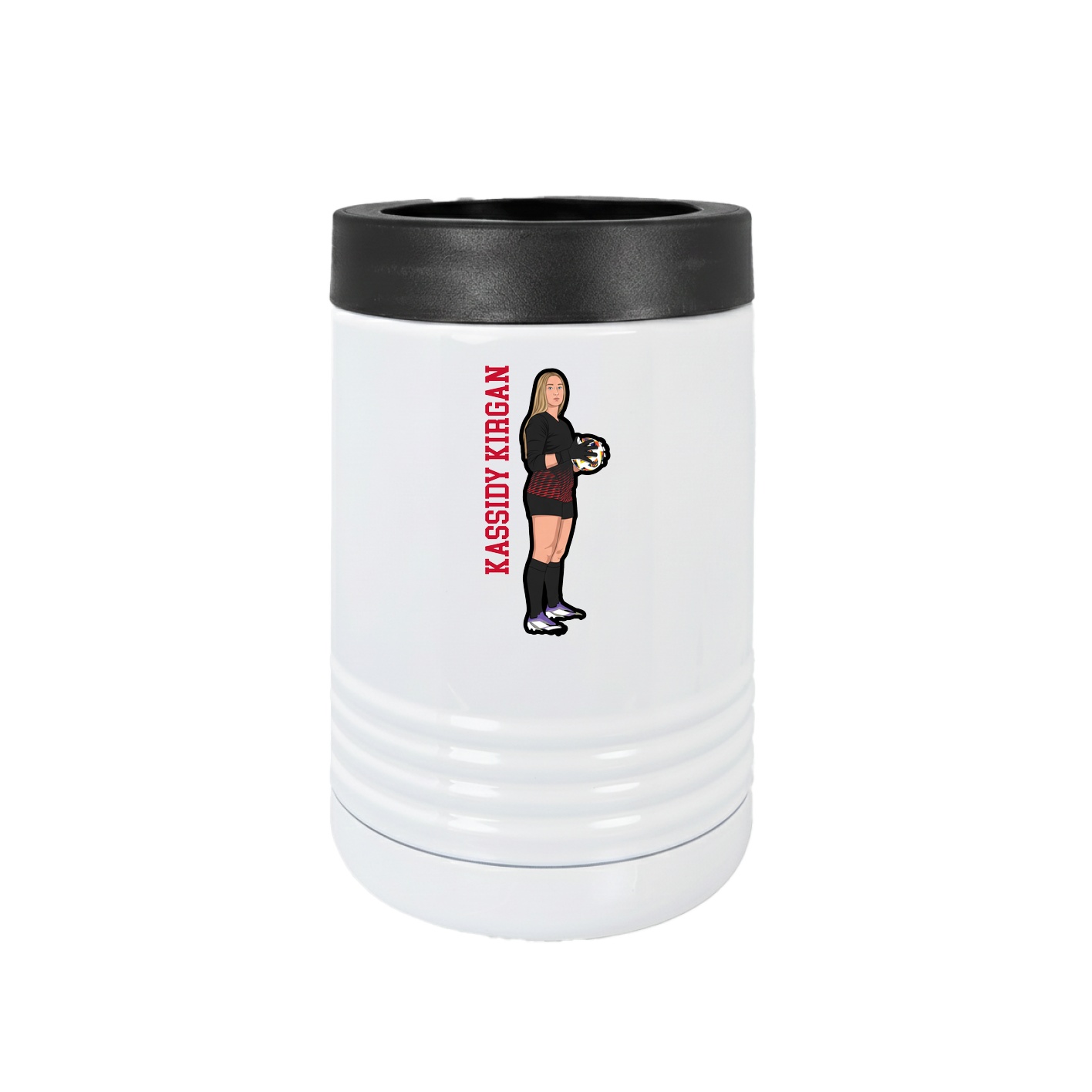 Beverage Holder — Name Vertical in White
