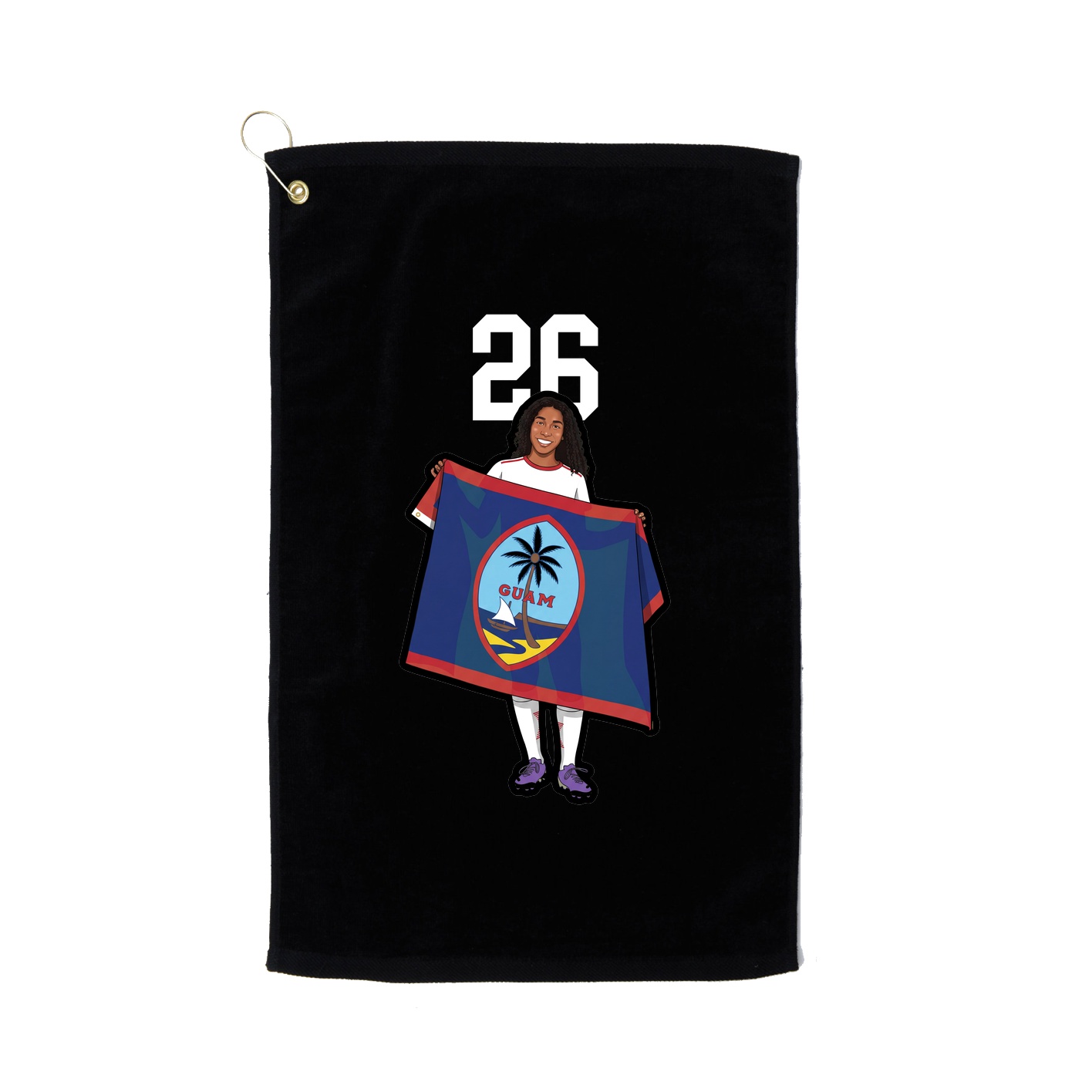 Golf Towel — Number Top in Black