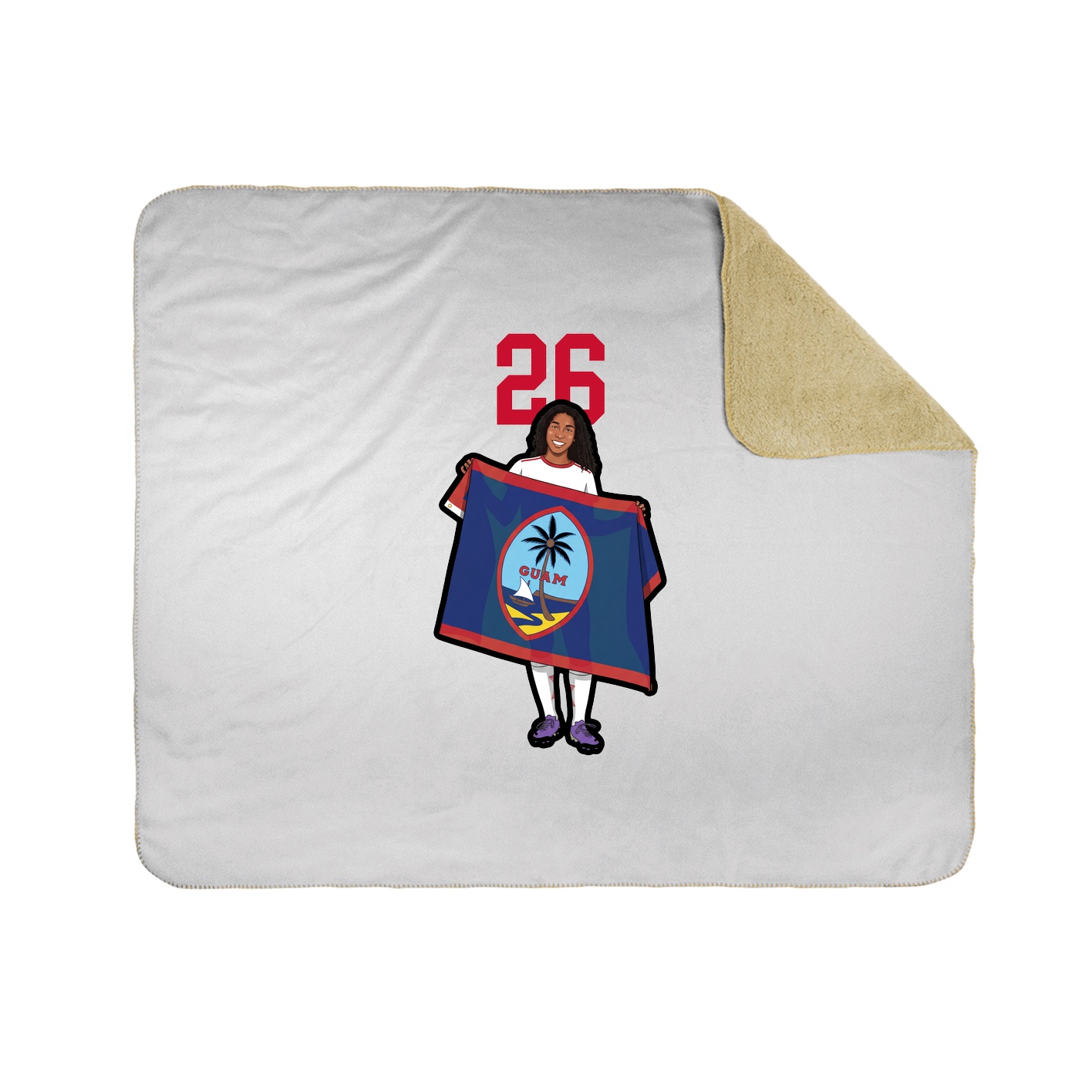 Throw Blanket — Number Top in White