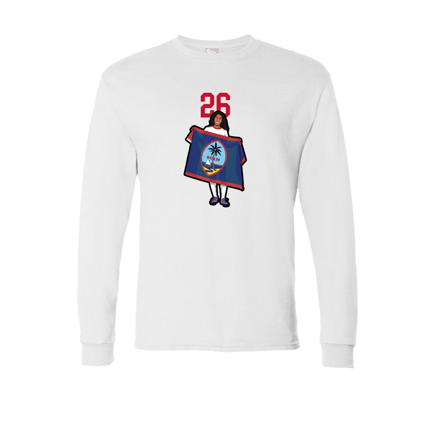 Long Sleeve Tee — Number Top in White
