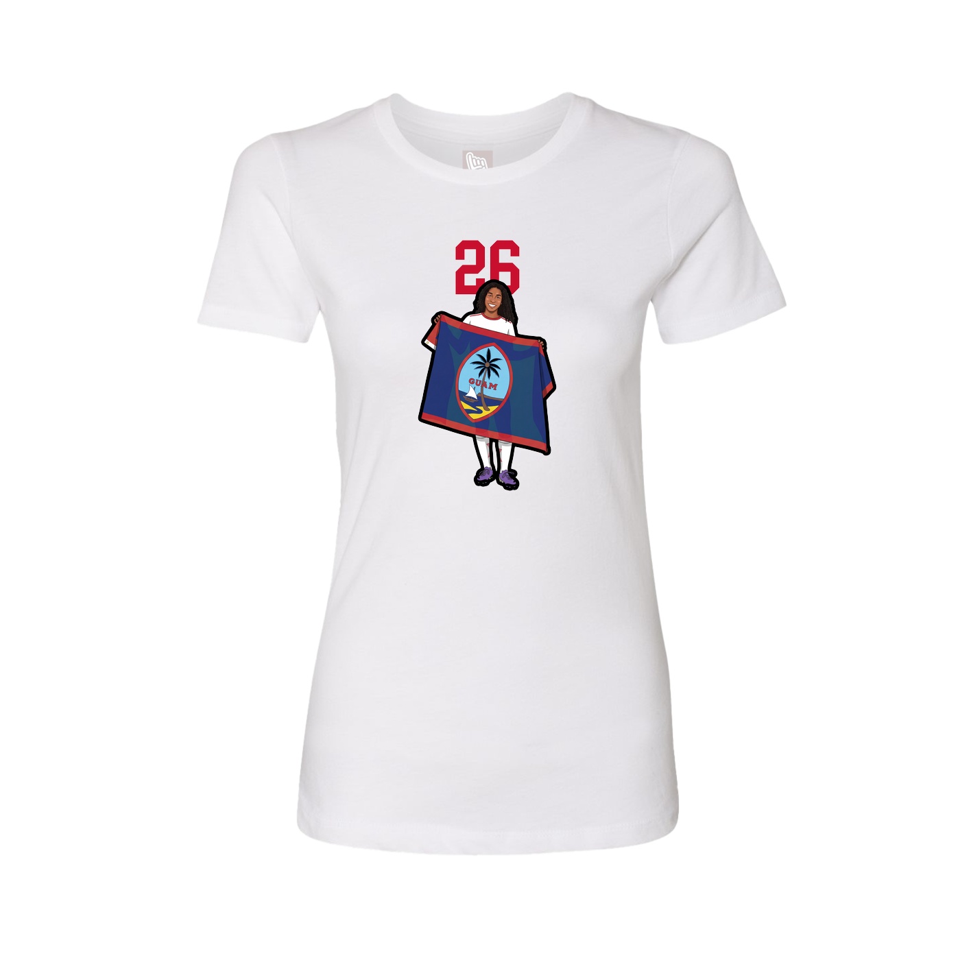 Fitted Women's Tee — Number Top in White