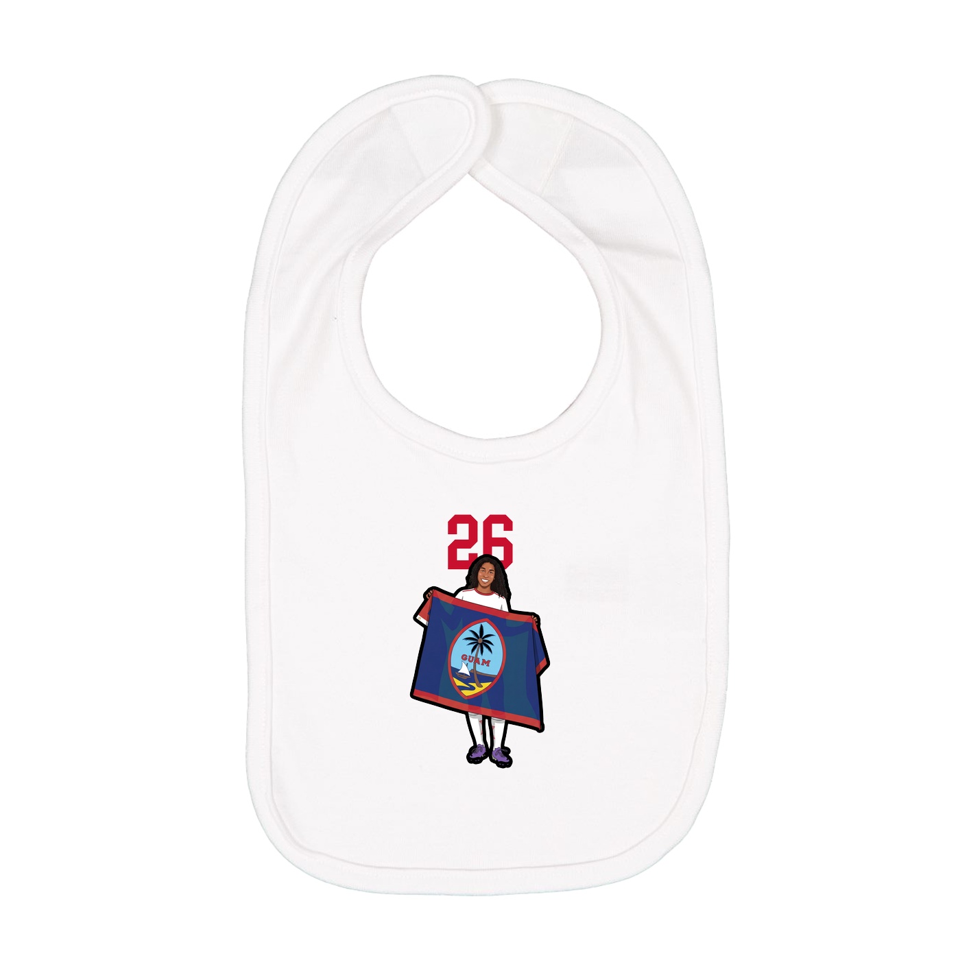 Infant Bib — Number Top in White