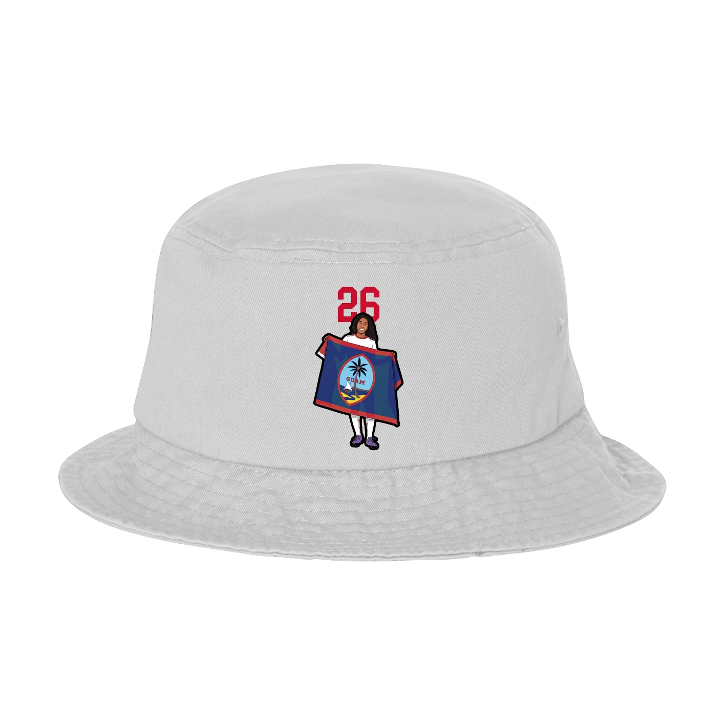 Bucket Cap — Number Top in White