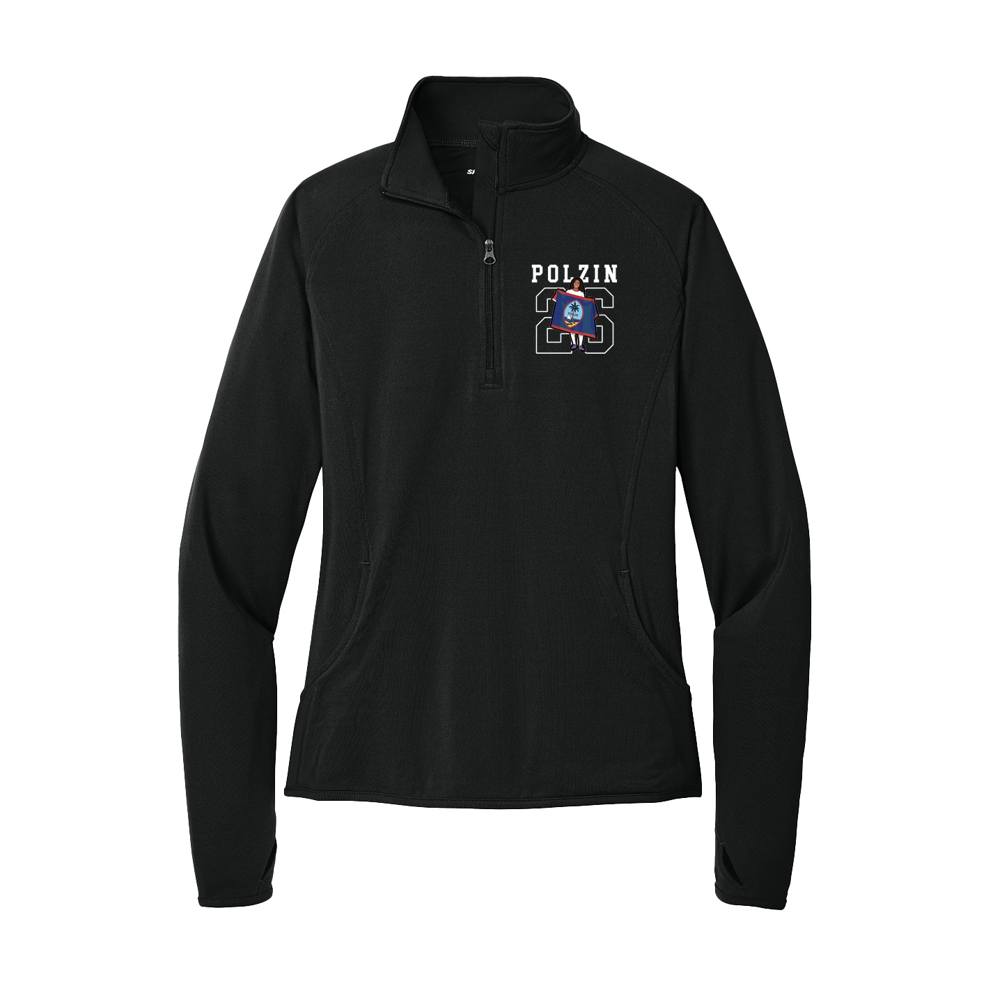 Women's Q-Zip Pullover — Shirsey in Black