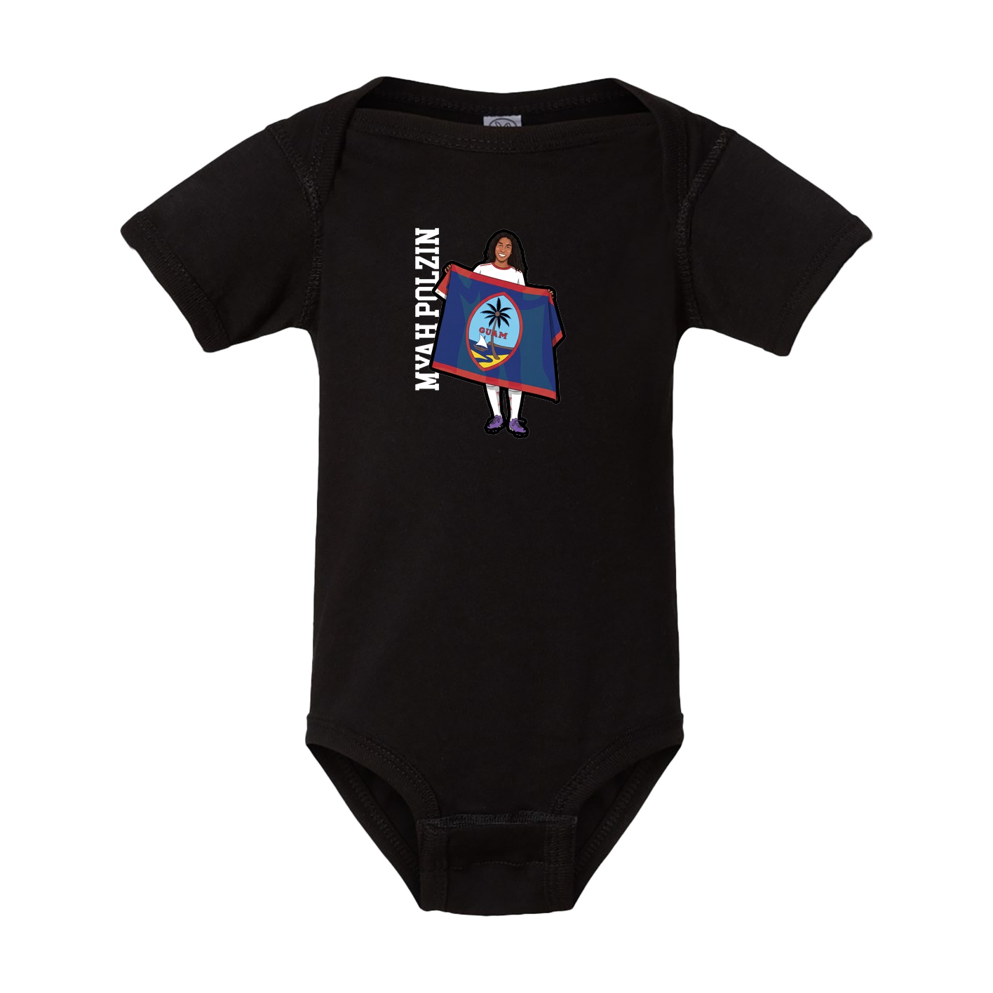 Baby Onesie — Name Vertical in Black