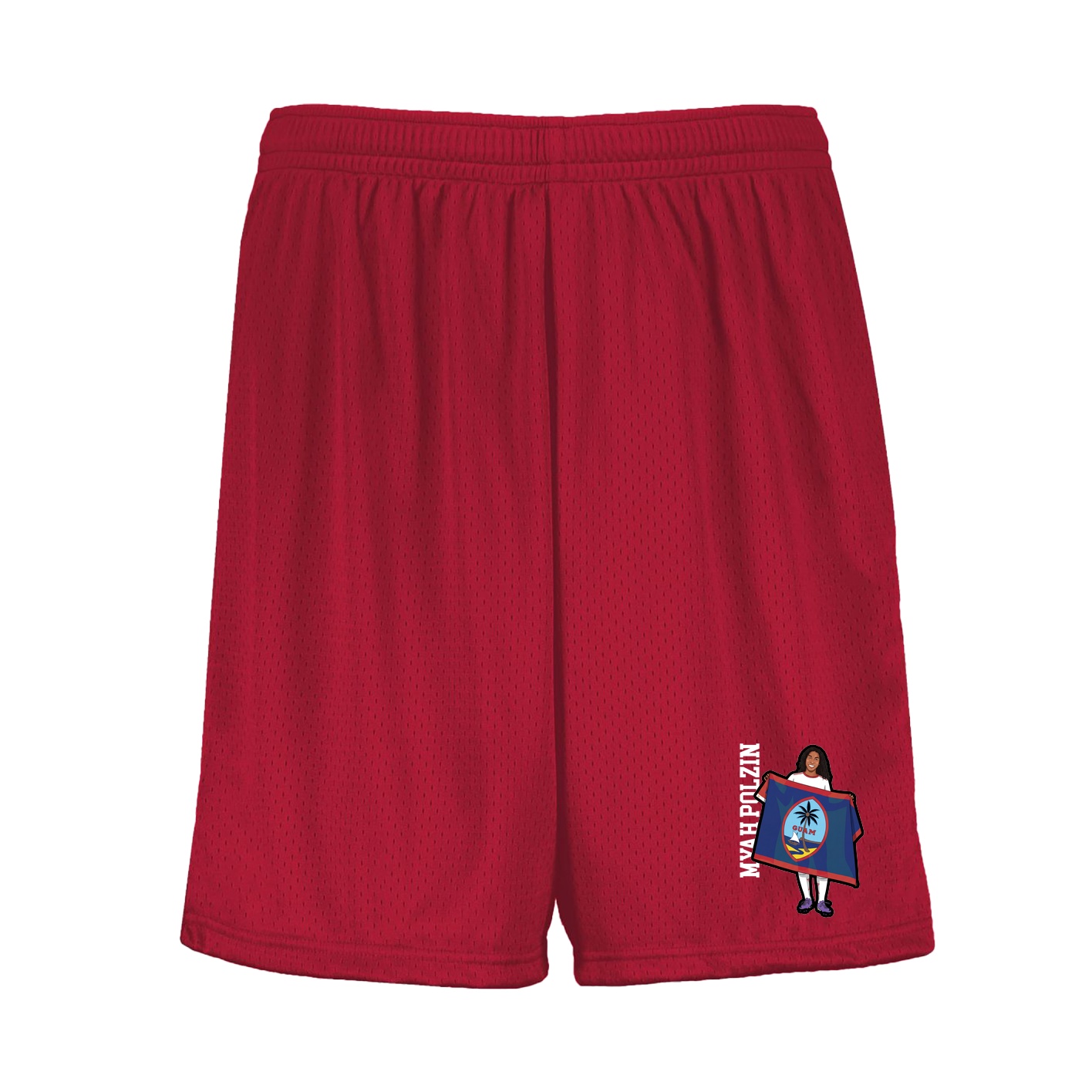 Shorts — Name Vertical in Red