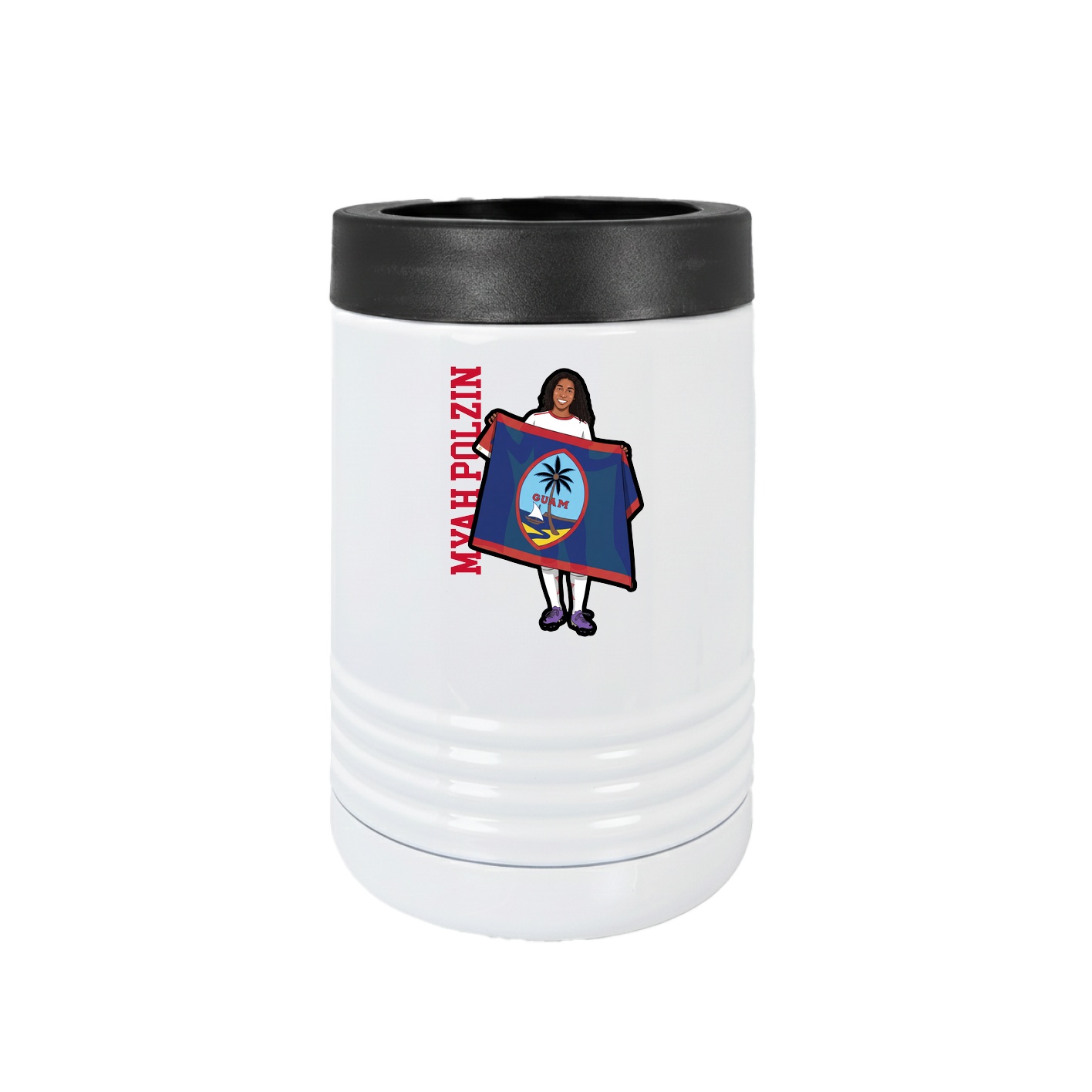 Beverage Holder — Name Vertical in White