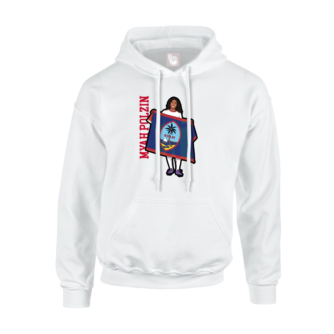 Hoodie — Name Vertical in White