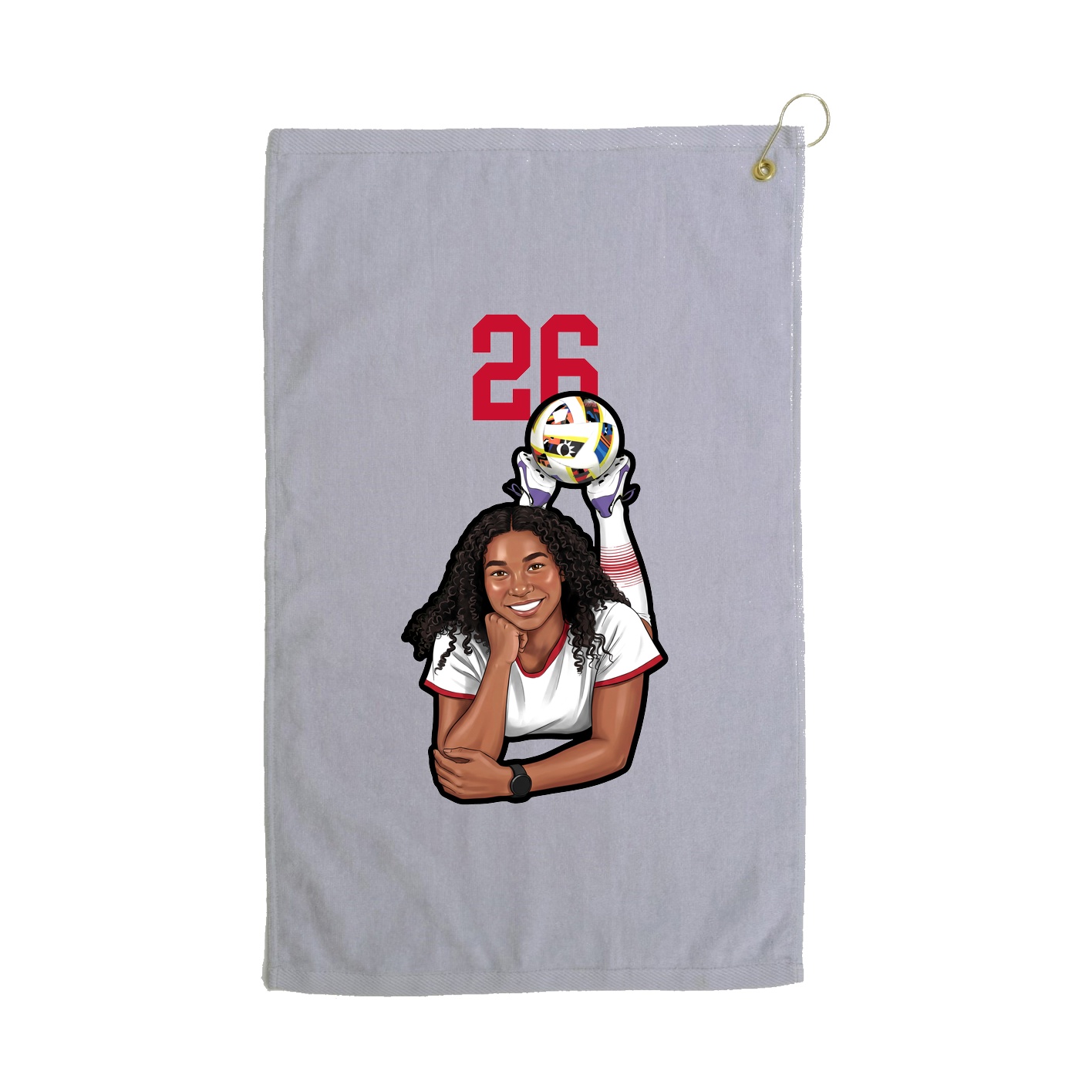 Golf Towel — Number Top in Grey