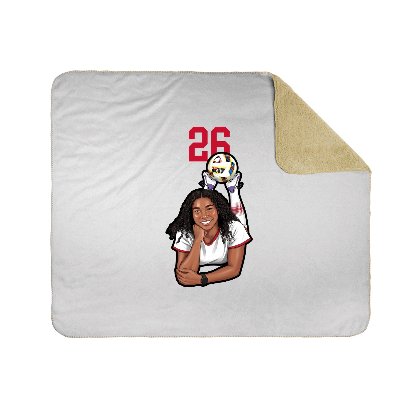 Throw Blanket — Number Top in White
