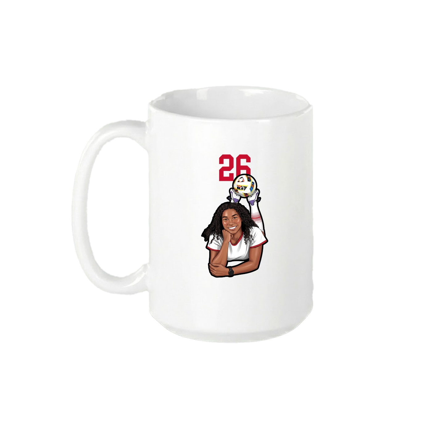 15oz Coffee Mug — Number Top in White