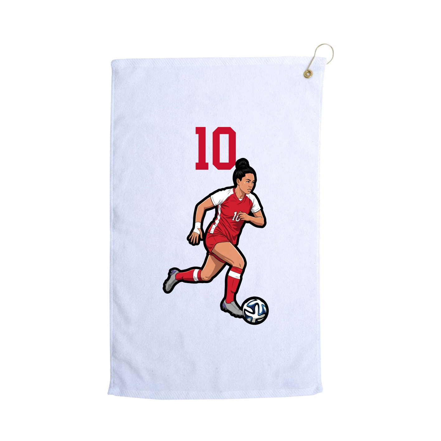 Golf Towel — Number Top in White