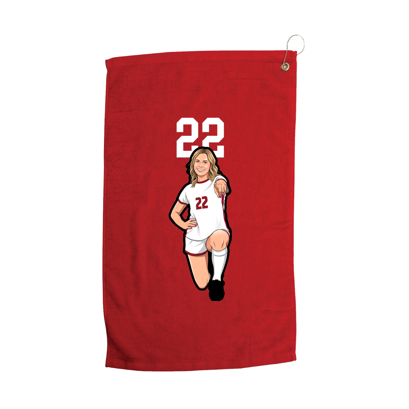 Golf Towel — Number Top in Red