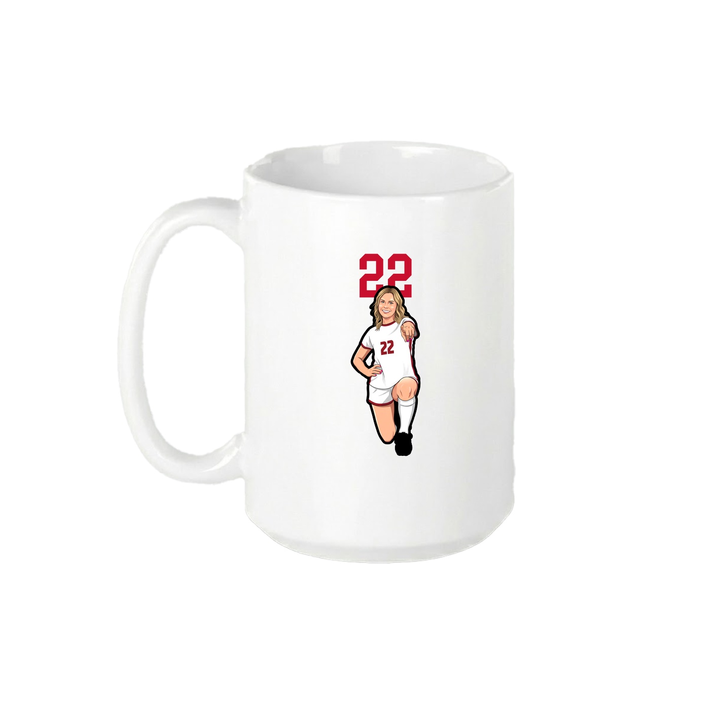 15oz Coffee Mug — Number Top in White