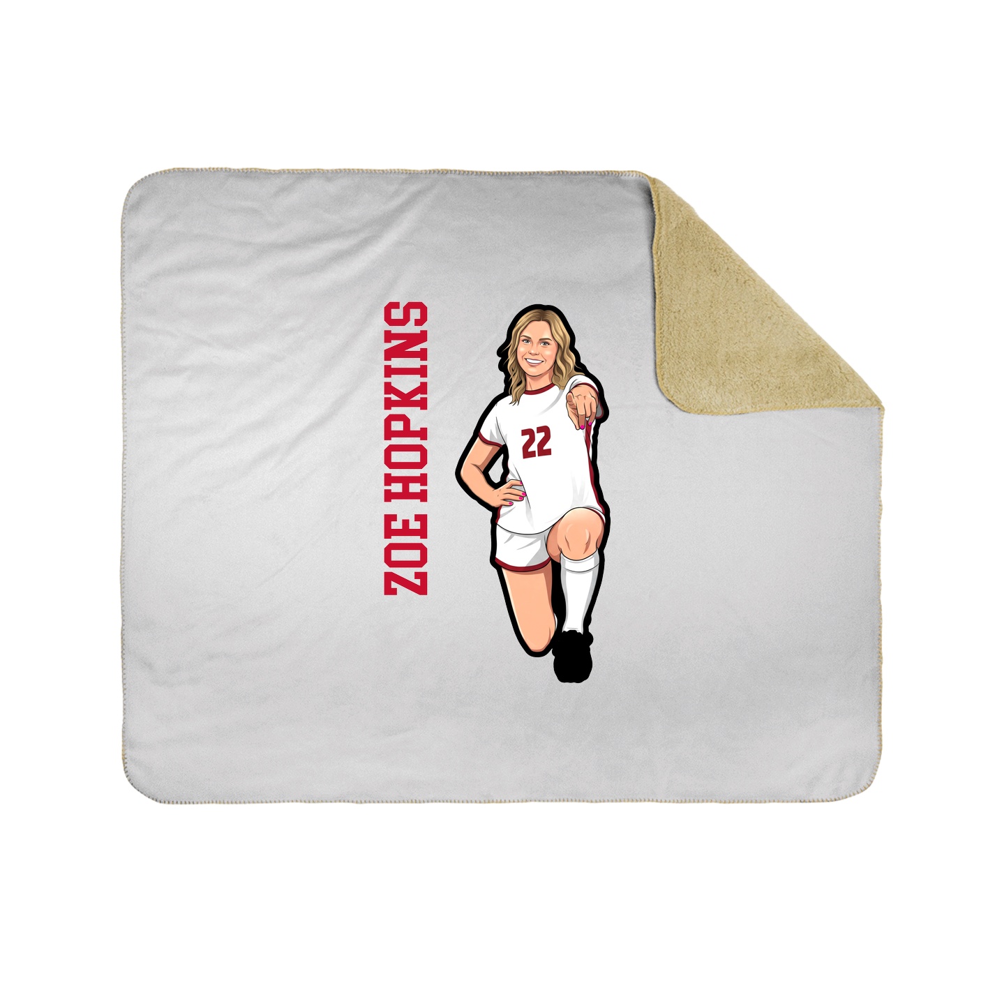 Throw Blanket — Name Vertical in White