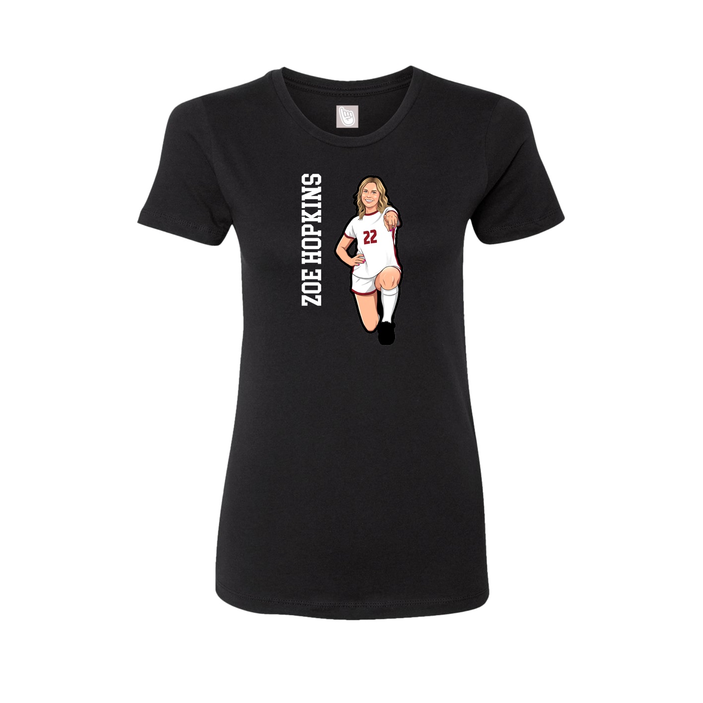 Womens Tee — Name Vertical in Black